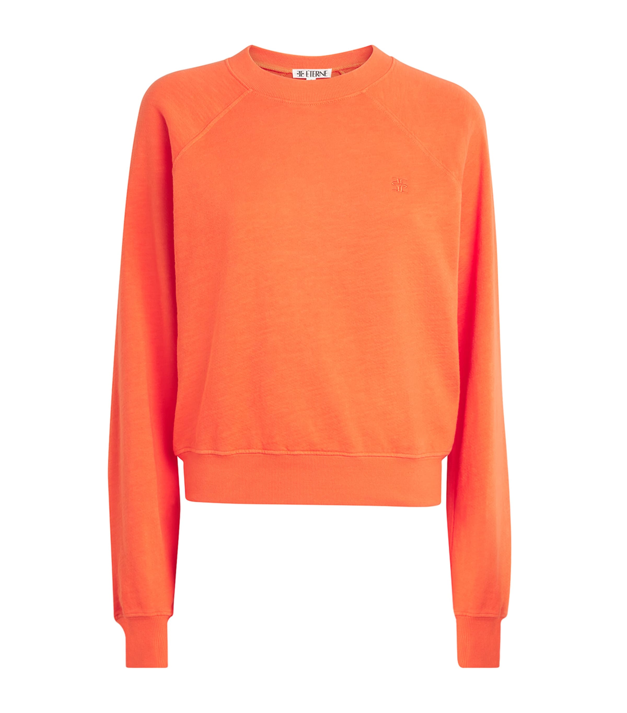 Éterne Cotton Shrunken Raglan Sweatshirt In Orange