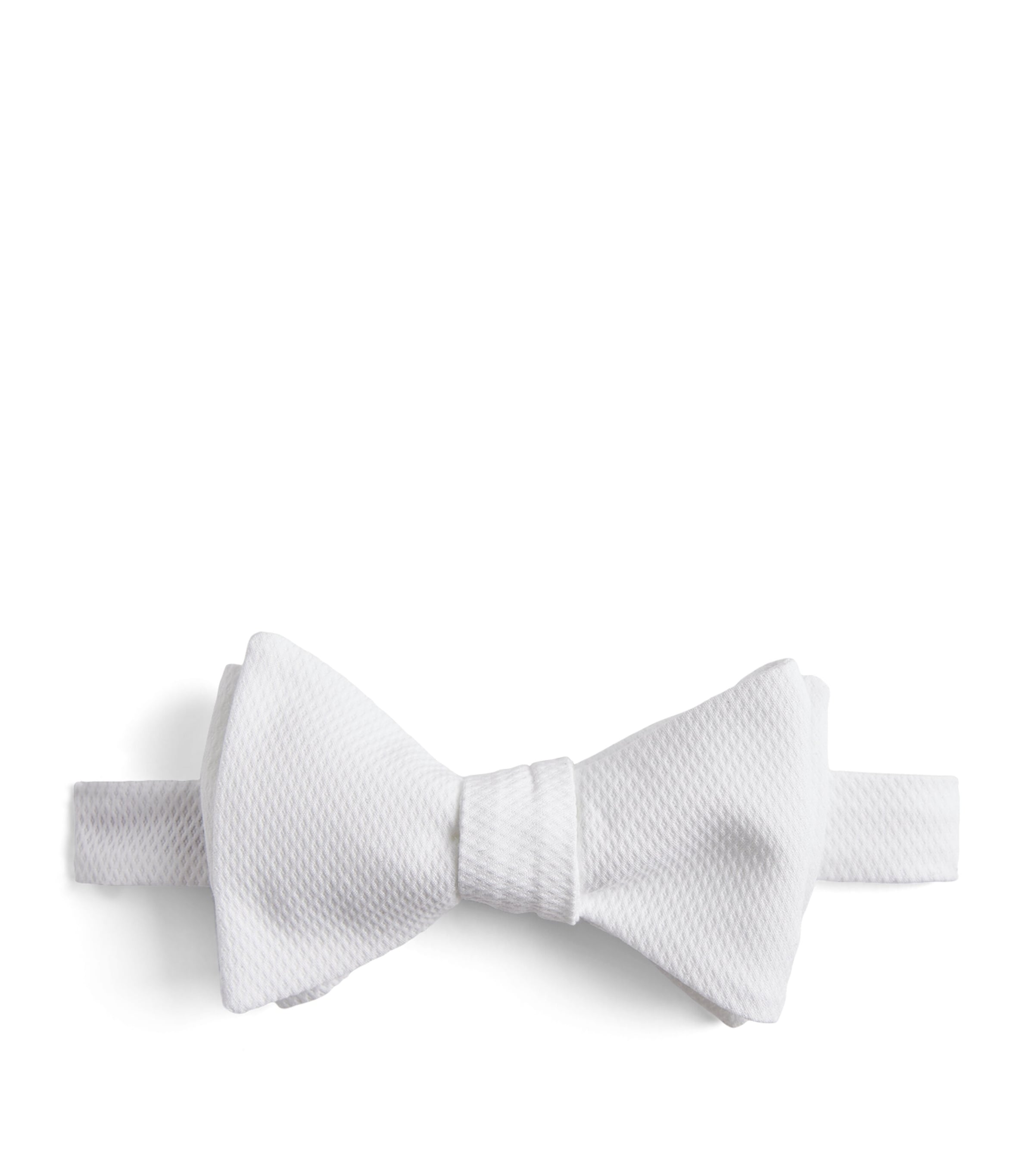 Cotton Piqué Bow Tie WHITE Image 3