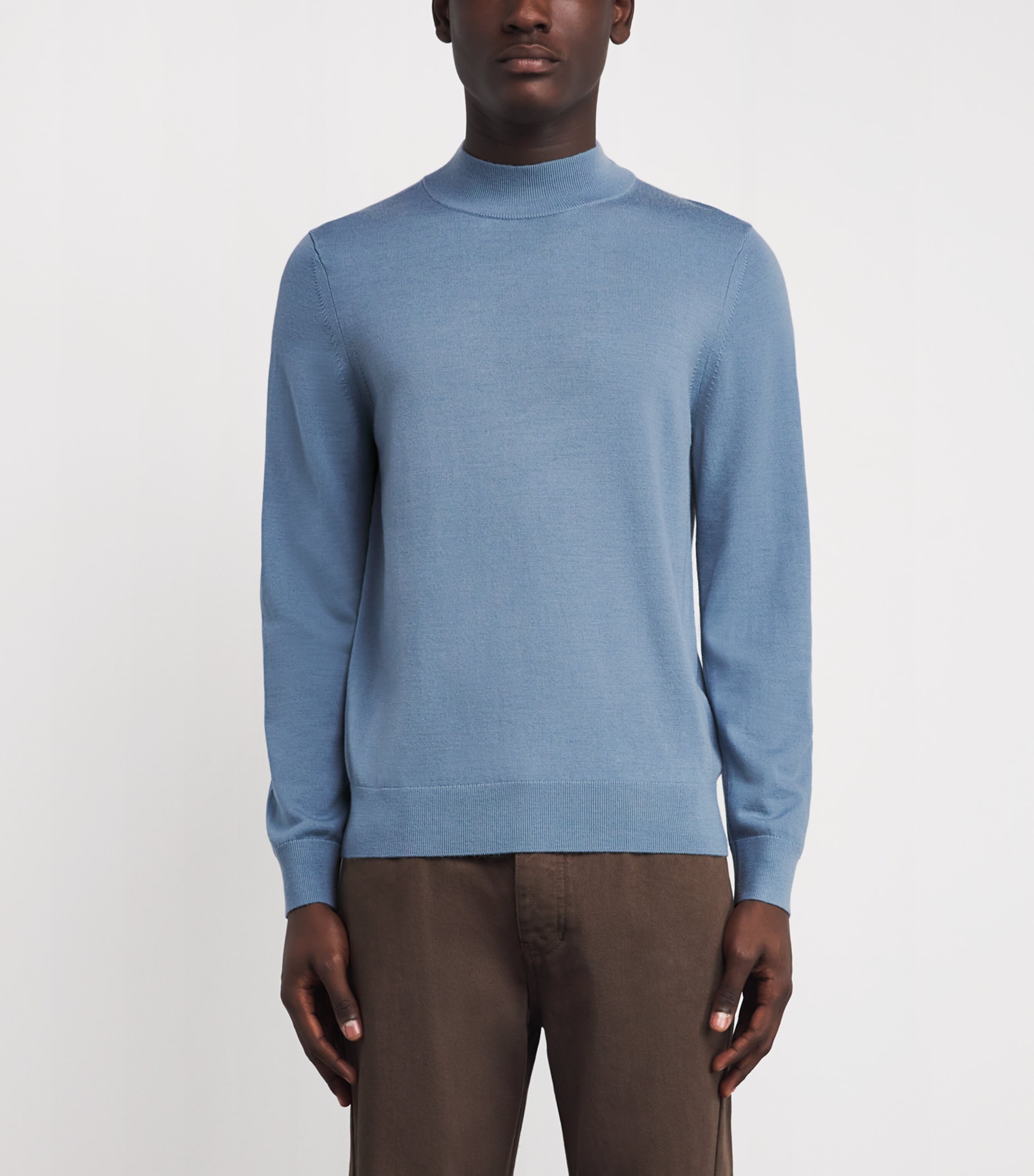 Wool High-Neck Sweater CHAMBRAY. Image 3