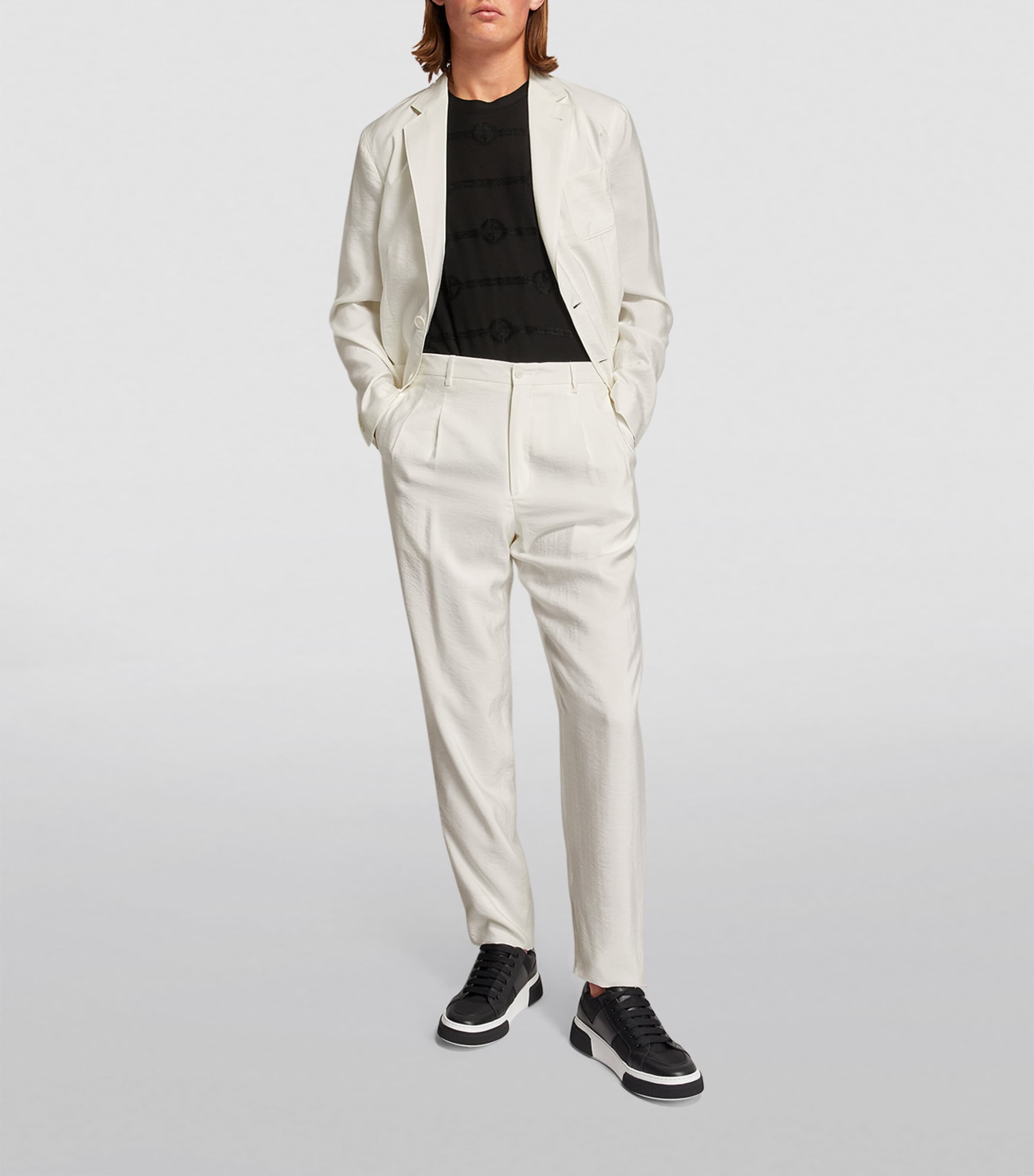 Silk-Blend Tailored Trousers U0BN Image 2