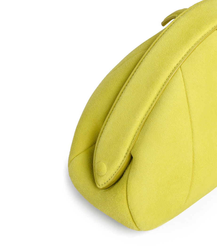 Alaïa Small Suede Purse Clutch Bag Lemon Yellow Image 3