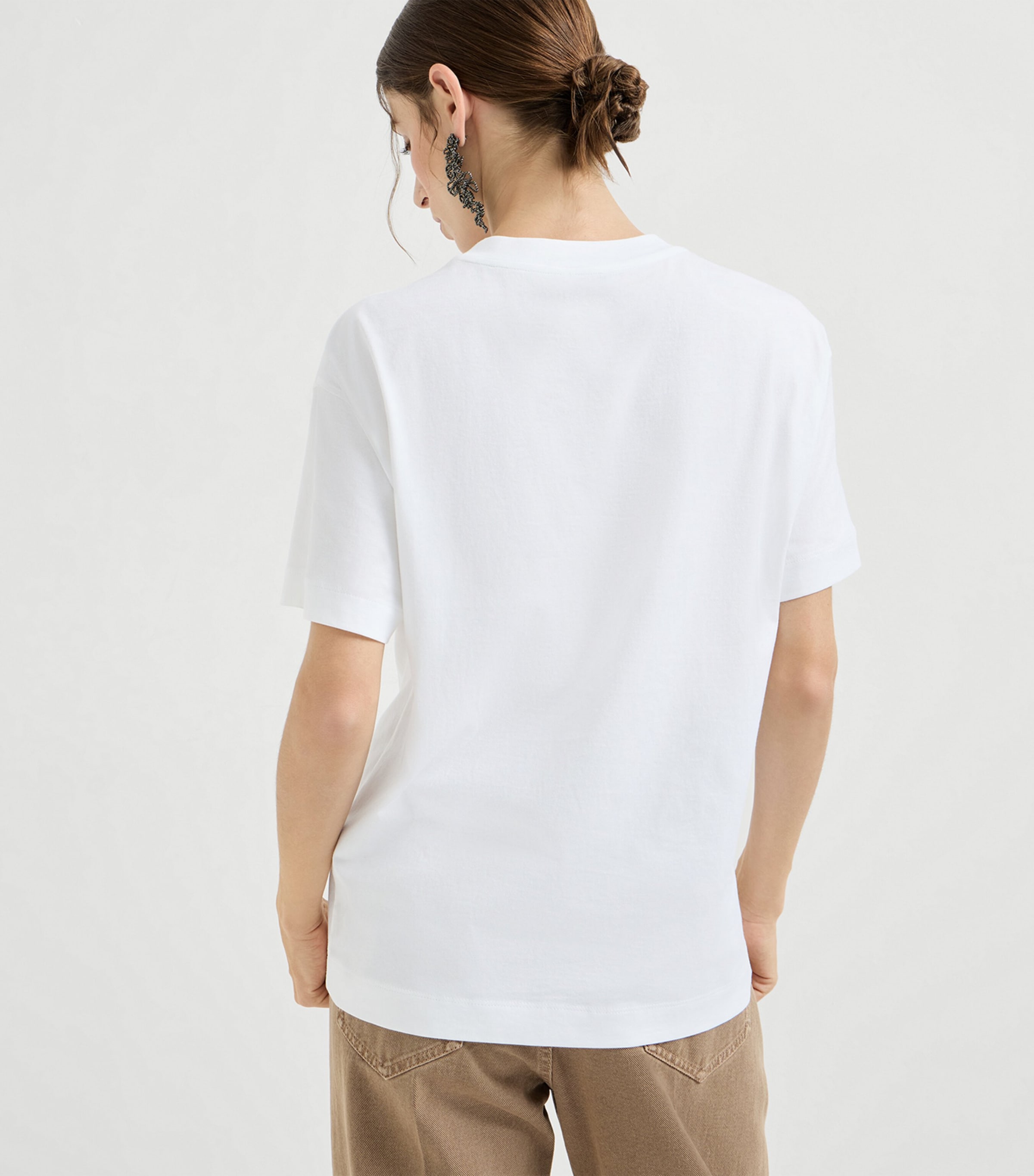 Cotton Monili-Trim T-Shirt C6159 Image 5