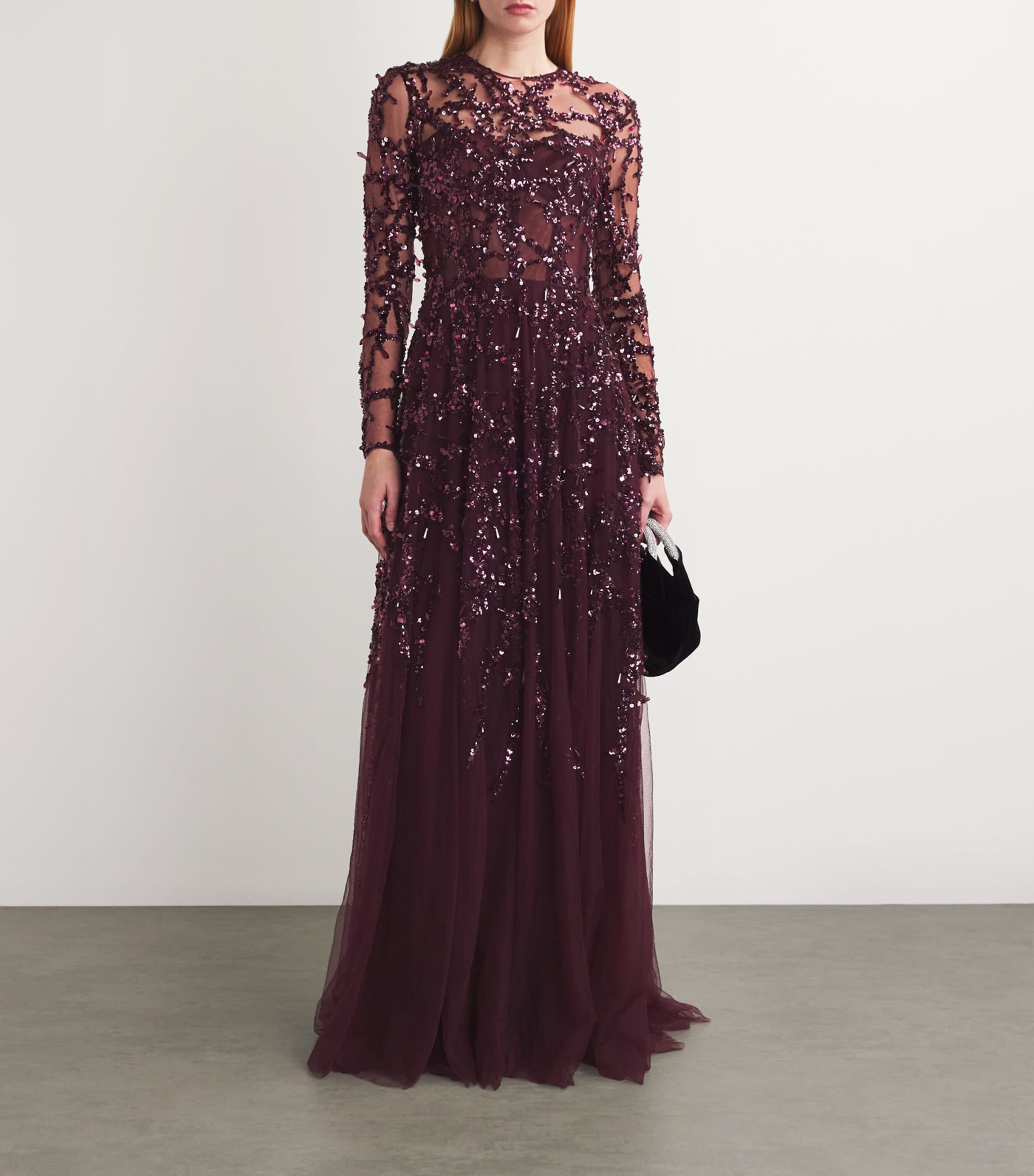 Zuhair Murad Womens Crystal Thorn-Embellished Gown Potent Purple Image 2