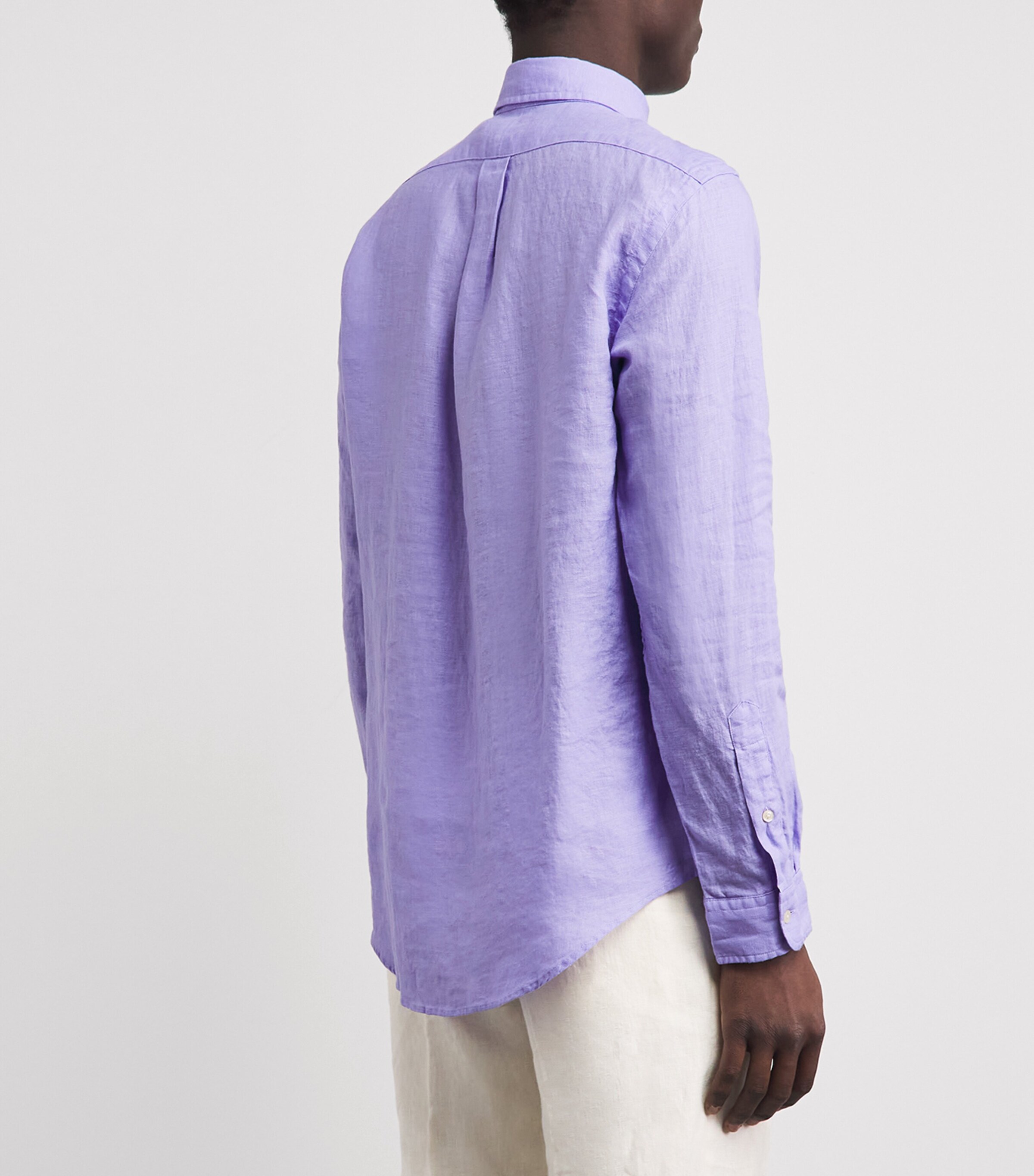 Polo Ralph Lauren Mens Linen Custom-Fit Shirt Sky Lavender Image 5