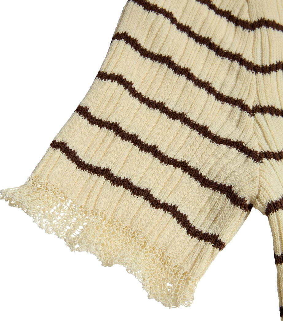 Cotton-Blend Knit Stripe Chiara Top IVORY Image 2