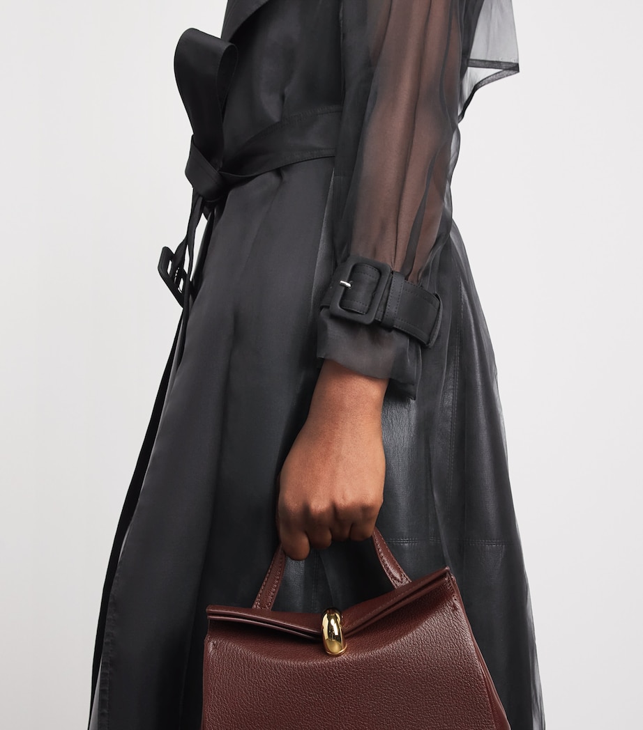 Alice+Olivia Womens Sheer Silvia Trench Coat Black Image 3