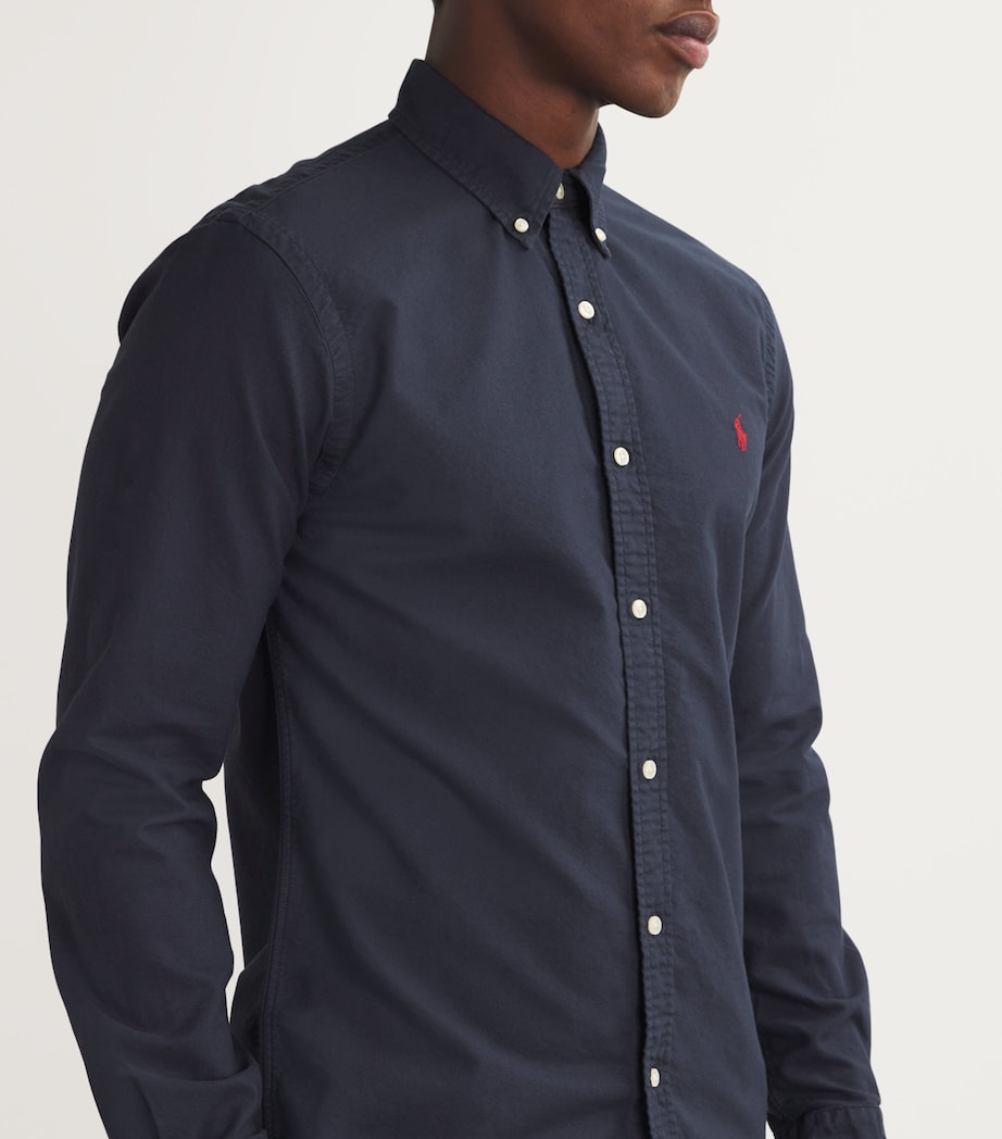 Cotton Logo-Embroidered Shirt RL NAVY Image 6