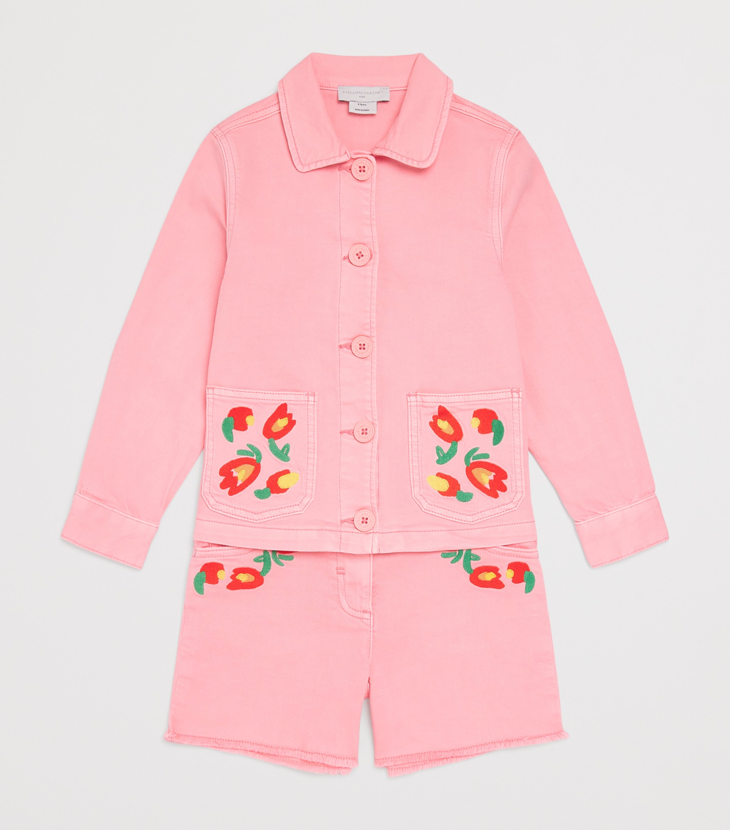 Embroidered Denim Shorts (3-14 Years) 509PINK Image 3