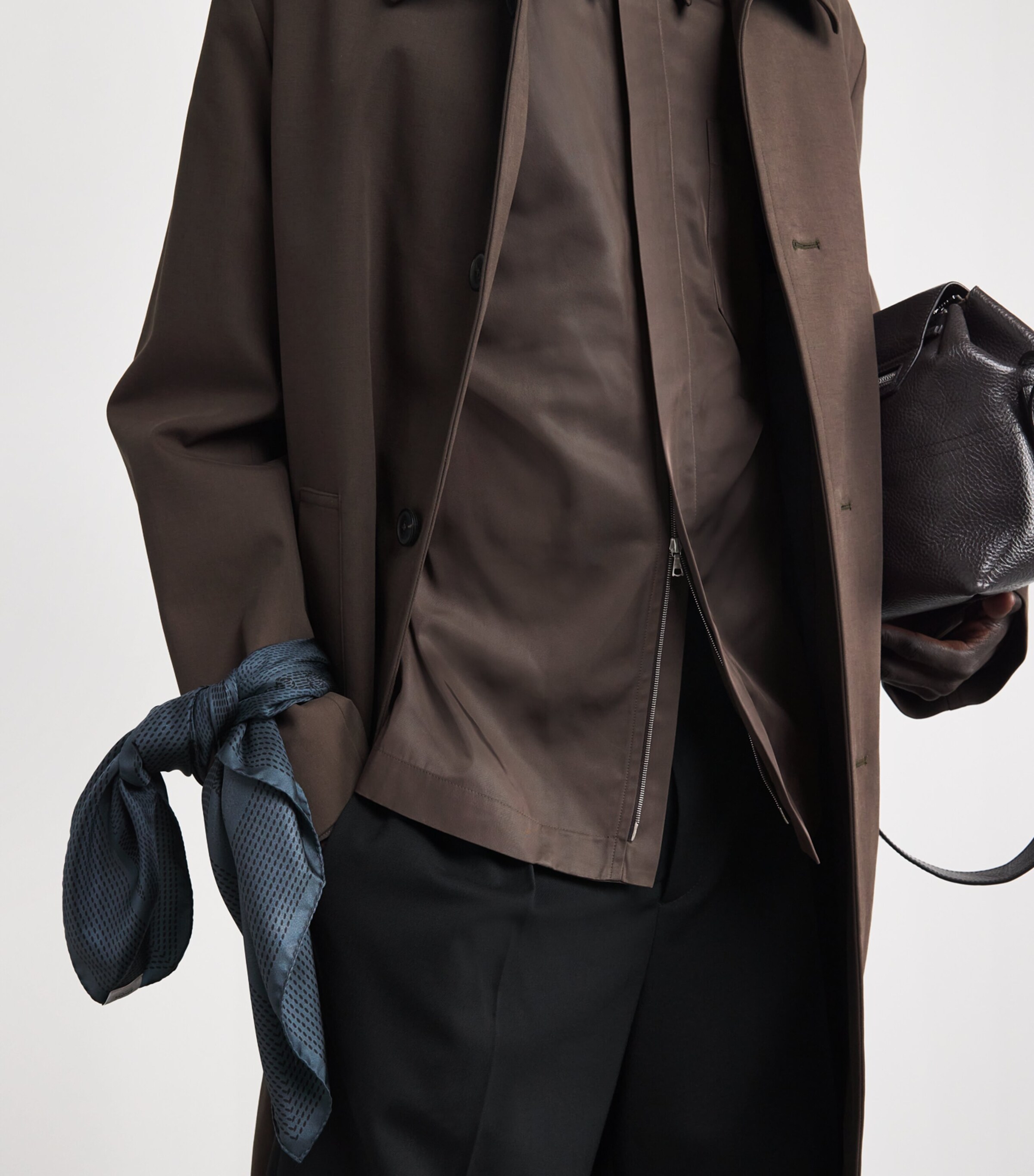 Water-Repellent Overshirt DARK BROWN Image 6