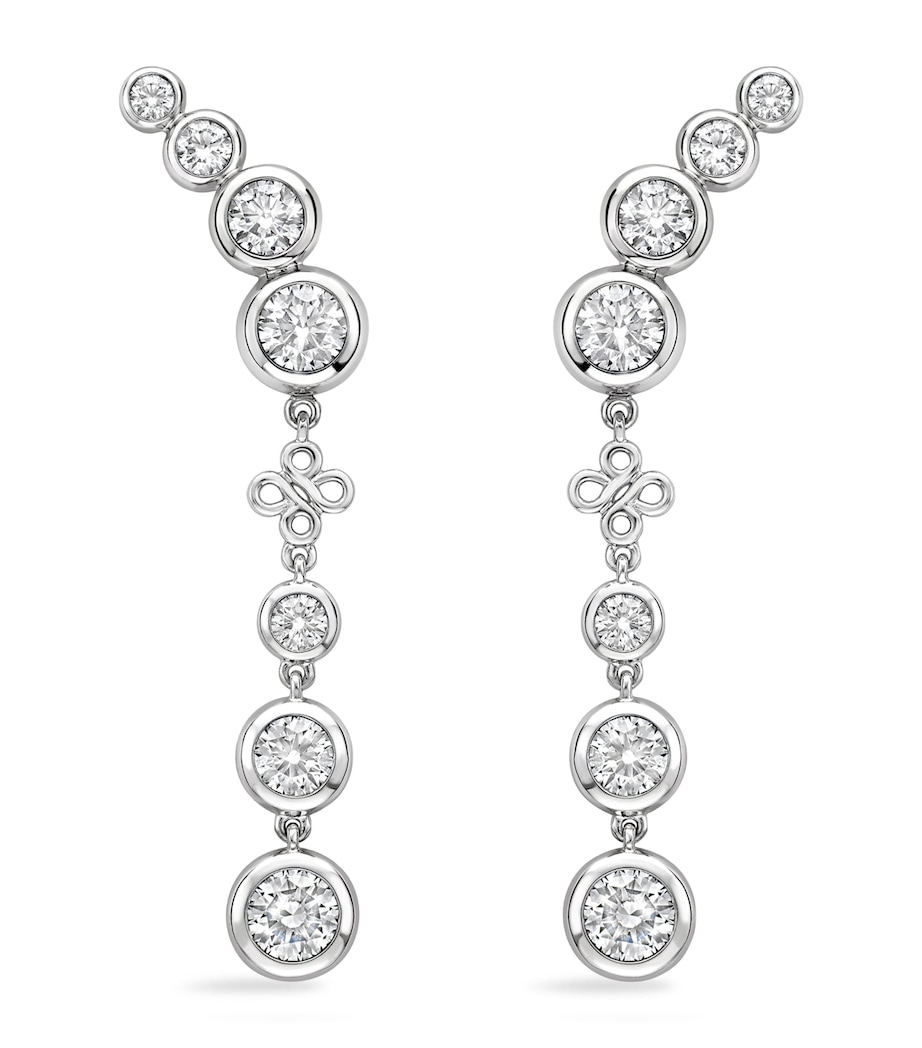 Platinum and Diamond Long Beach Earrings PLATINUM Image 1