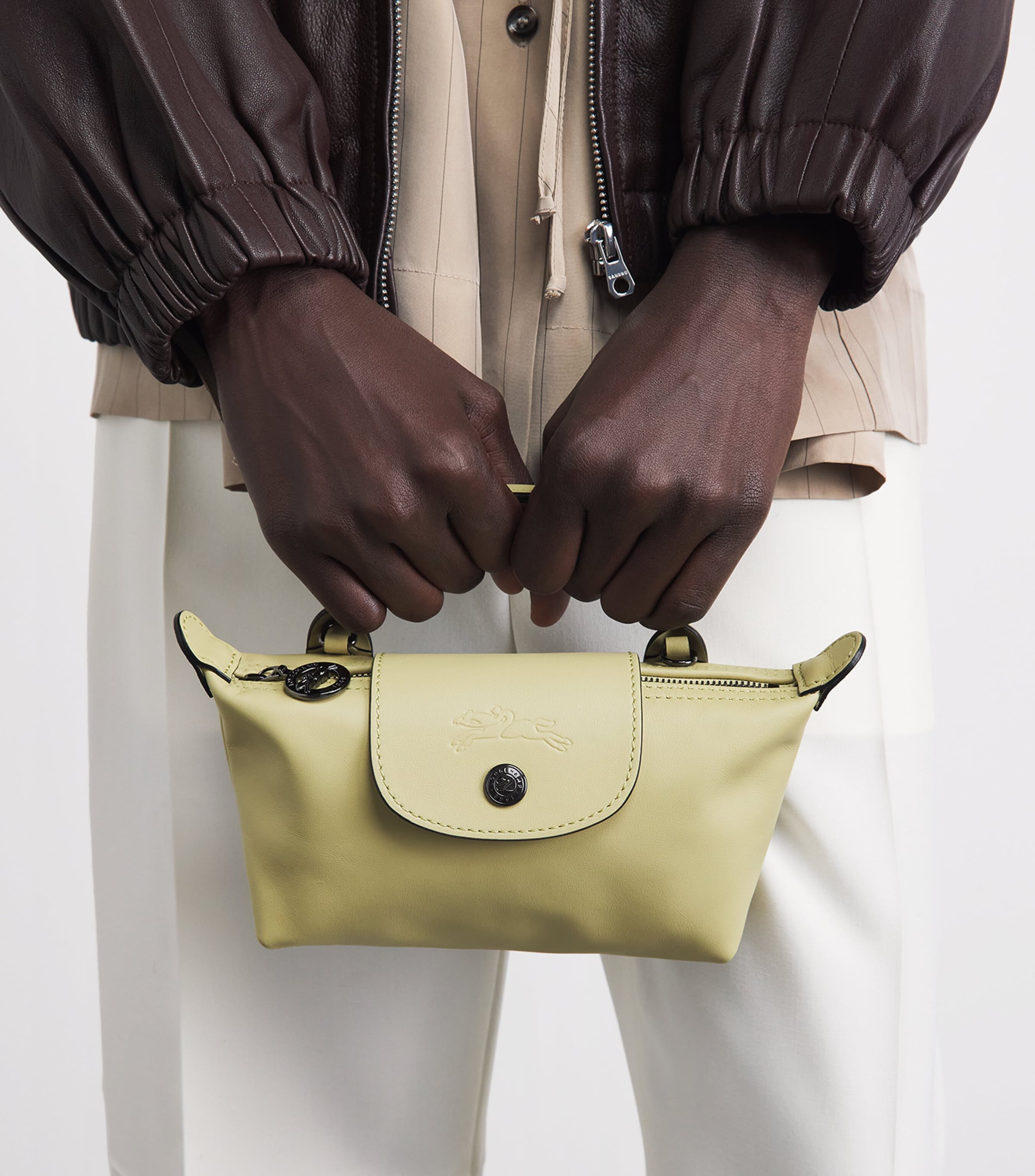 Longchamp Extra Small Leather Le Pliage Xtra Pouch Pistachio Image 2