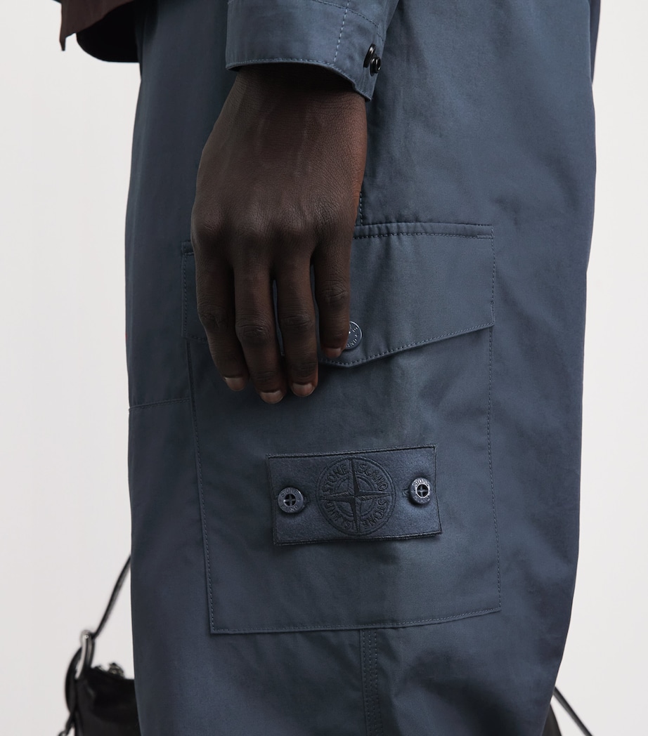 Stone Island Mens Cotton-Canvas All-Weather Ghost Trousers Image 3