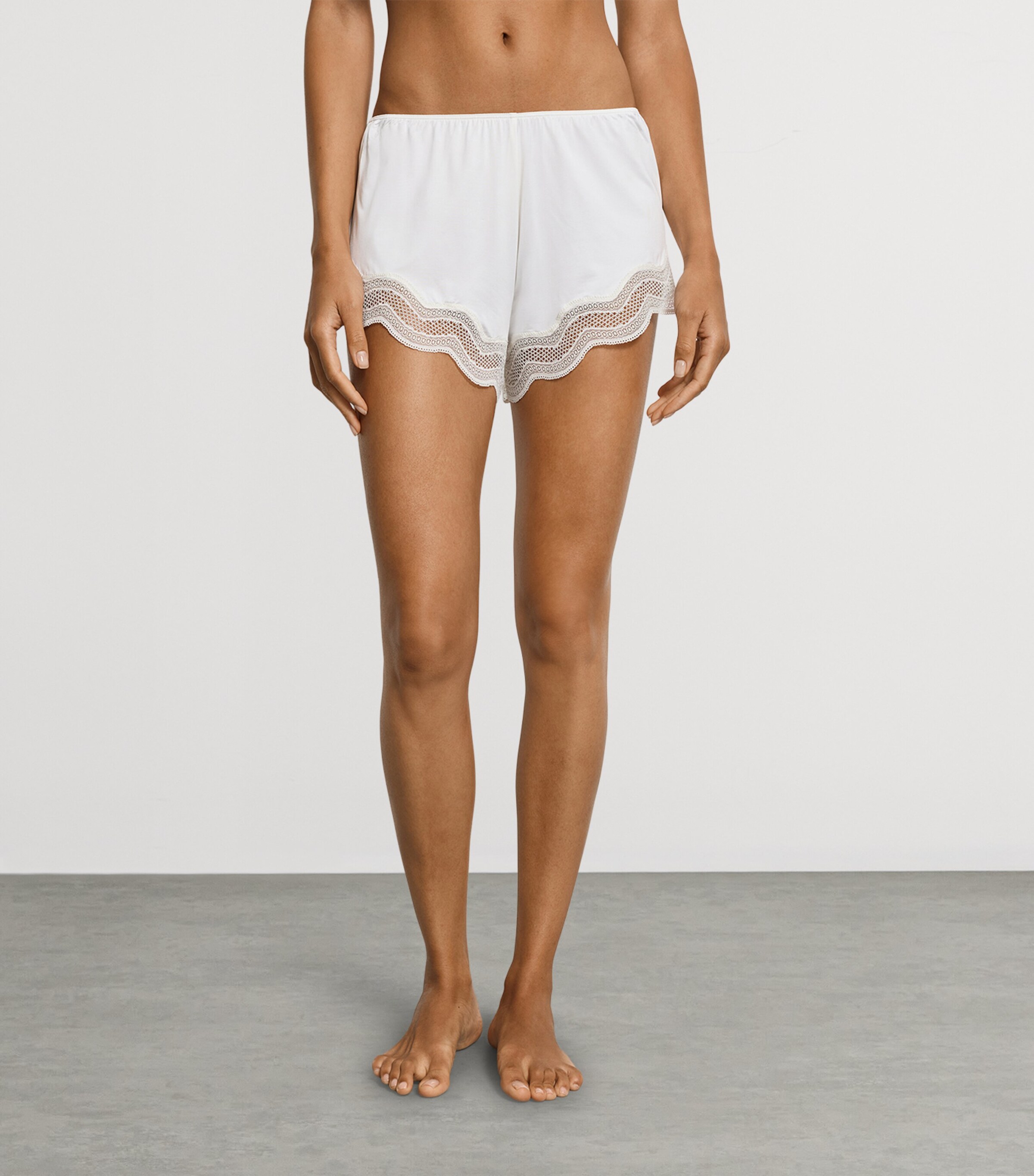 Hanro Womens Cira Pyjama Shorts Off White Image 2