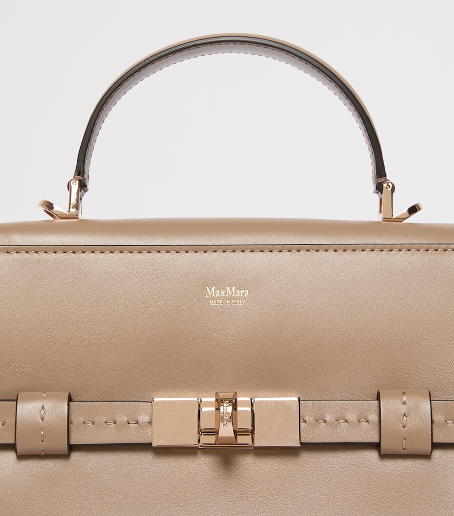 Leather Margaux Top-Handle Bag MUD Image 7