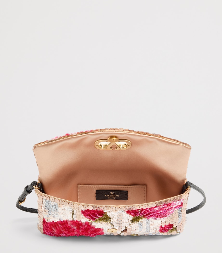 Valentino Garavani Silk Sequined DeVain Shoulder Bag Image 6