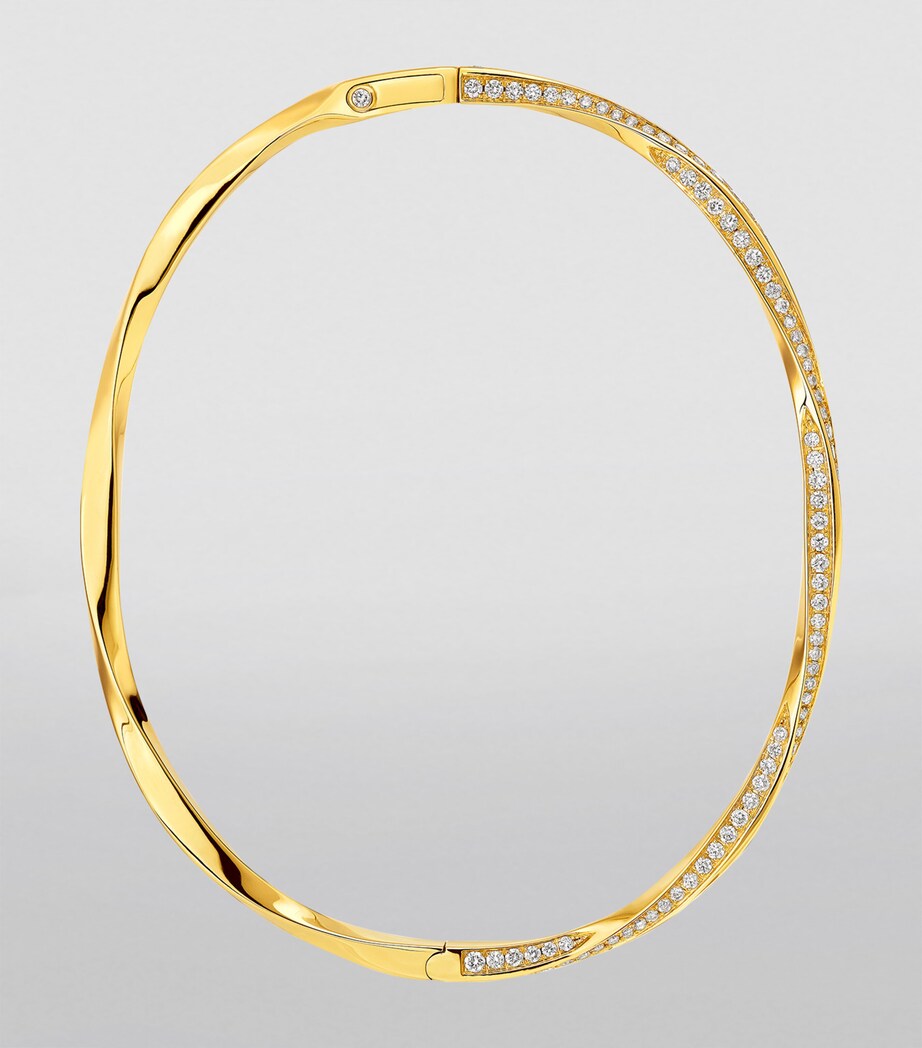 Yellow Gold and Diamond Spiral Bangle YELLOW GOLD Image 2