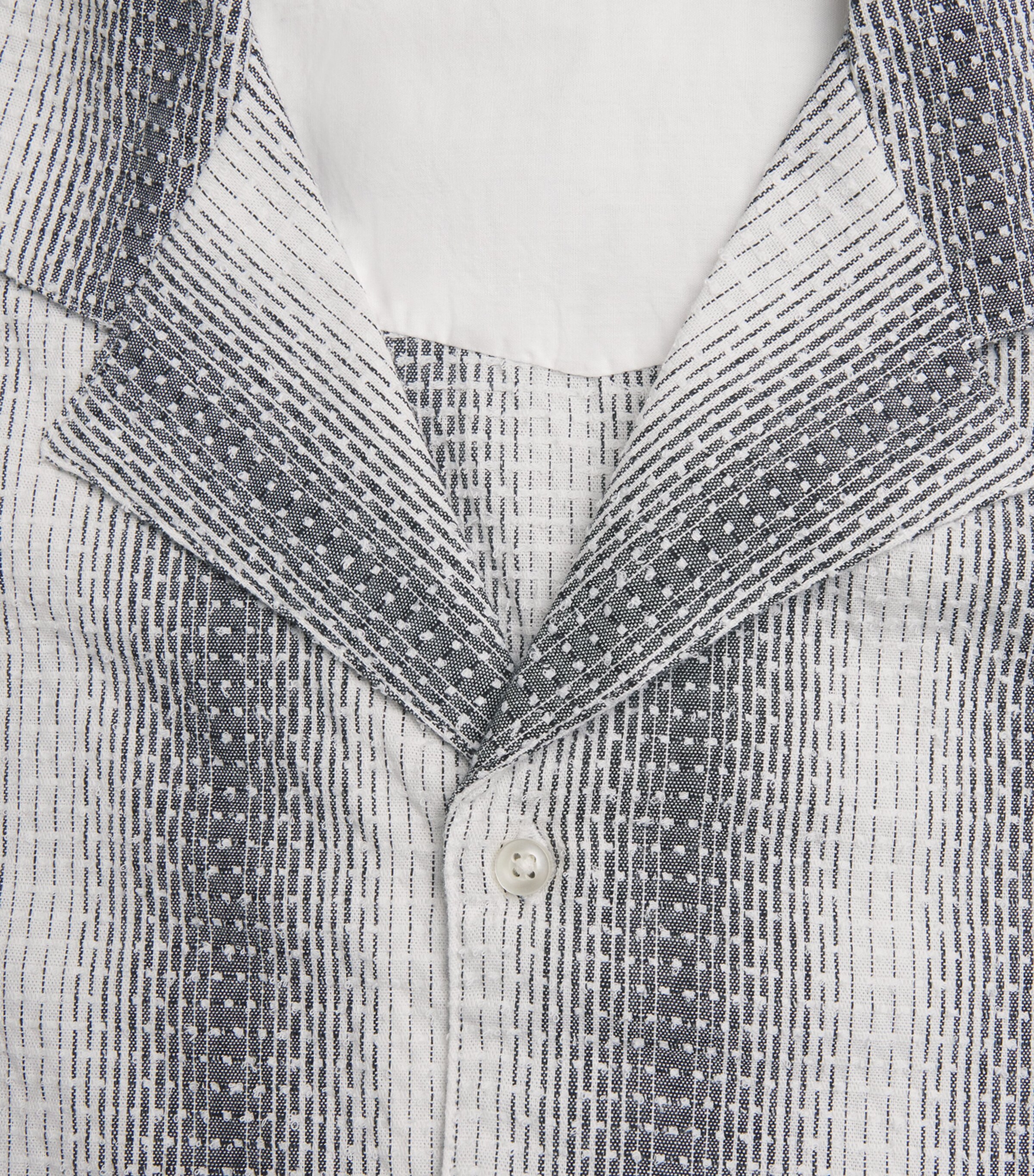 Officine Generale Mens Seersucker Eren Shirt Midgrey/white Image 6