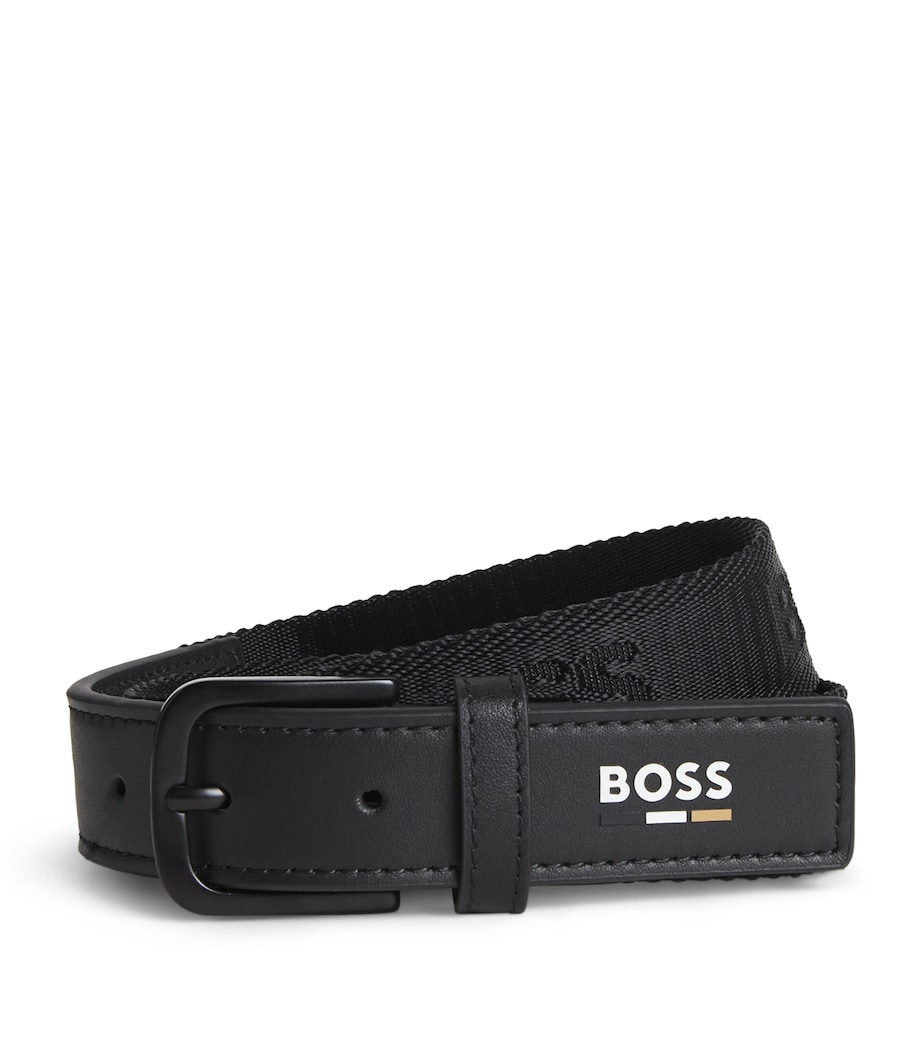 BOSS Kidswear Leather Logo Belt Black Image 1