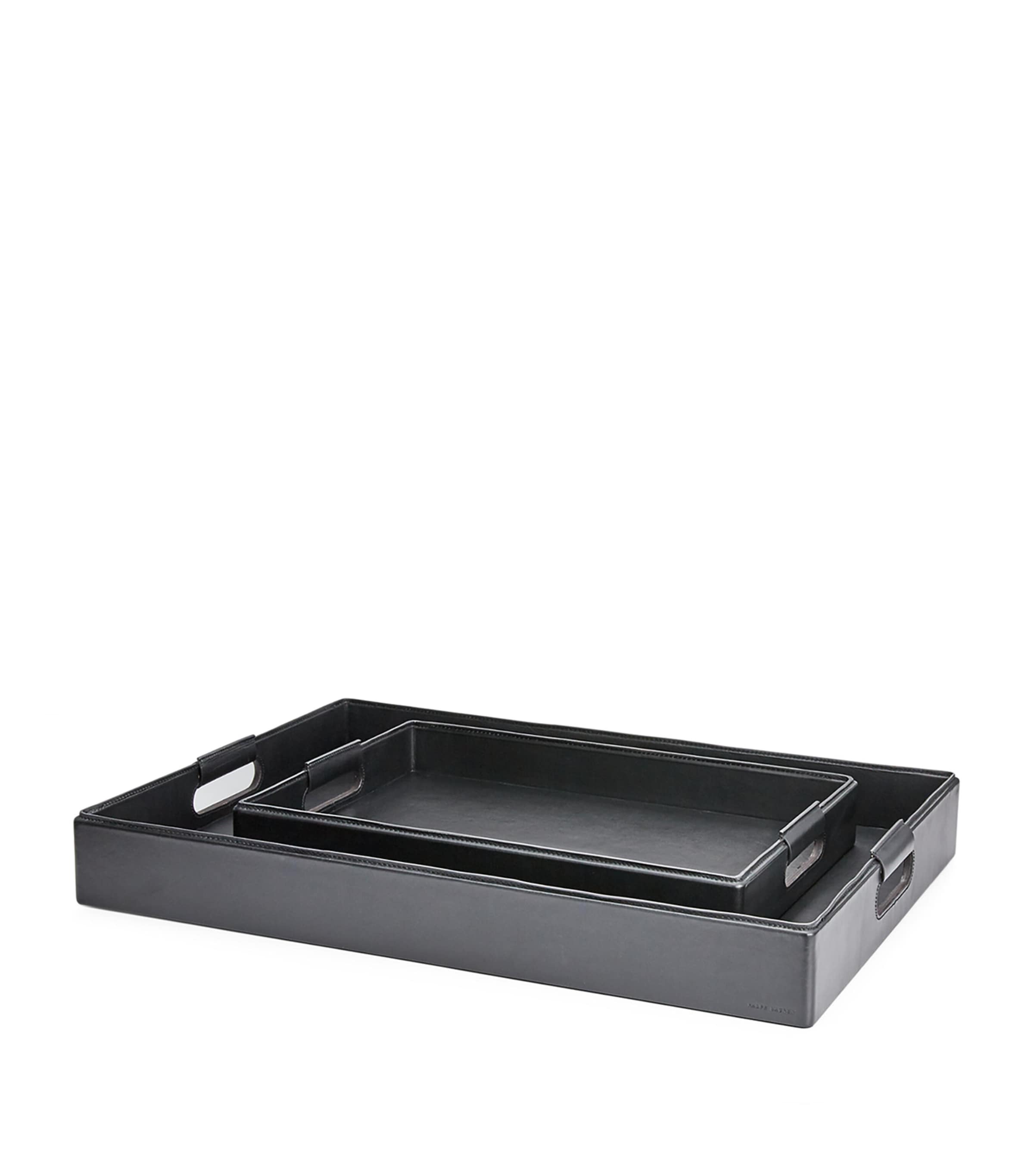 Leather Wyatt Tray (50cm x 35cm) BLACK Image 2