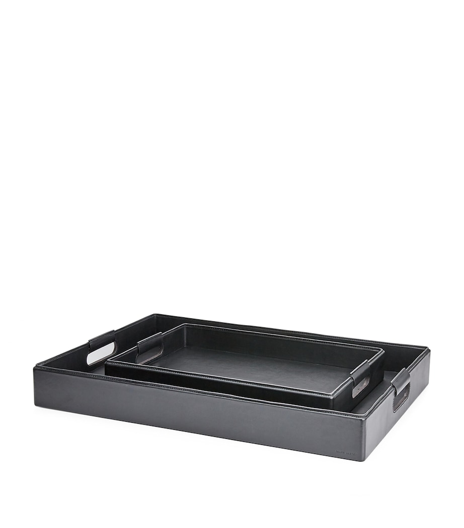 Leather Wyatt Tray (50cm x 35cm) BLACK Image 2
