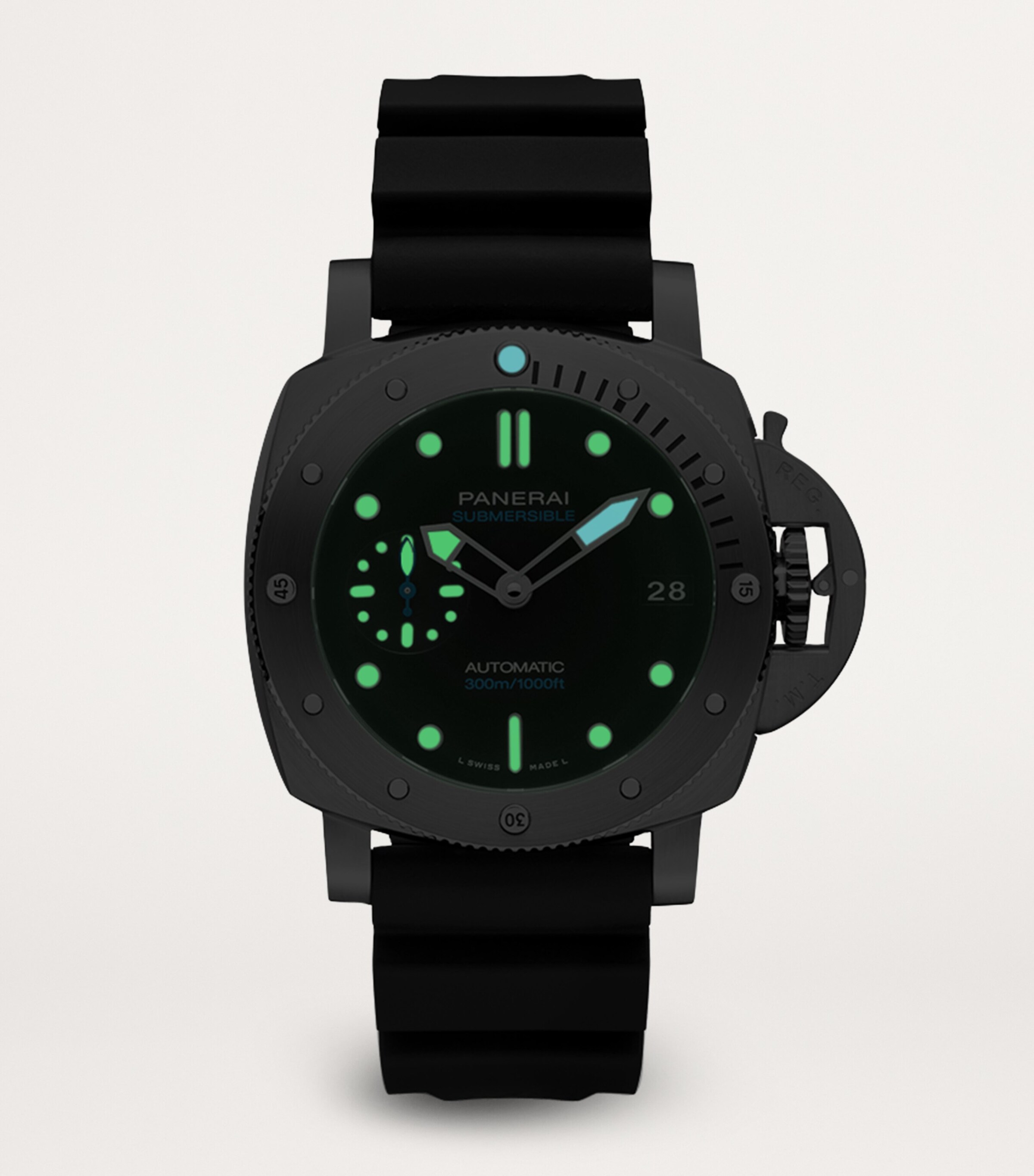 Panerai Stainless Steel and Rubber Submersible Watch 42mm Black Image 2