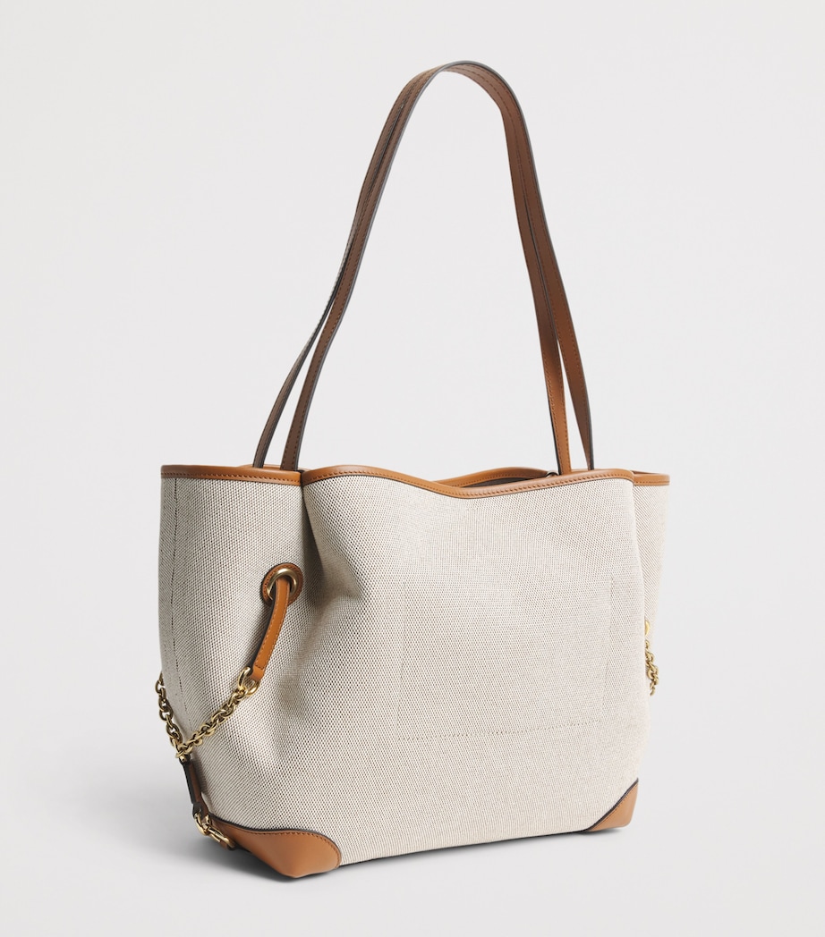 Chloé Canvas Clover Carry Tote Bag Clay Brown Image 2