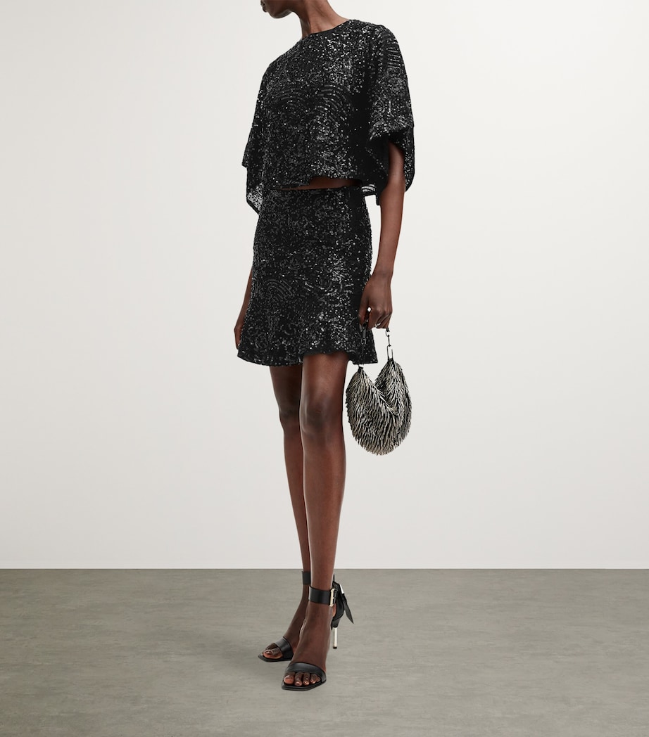 AllSaints Womens Embellished Ivy Top Black Image 3