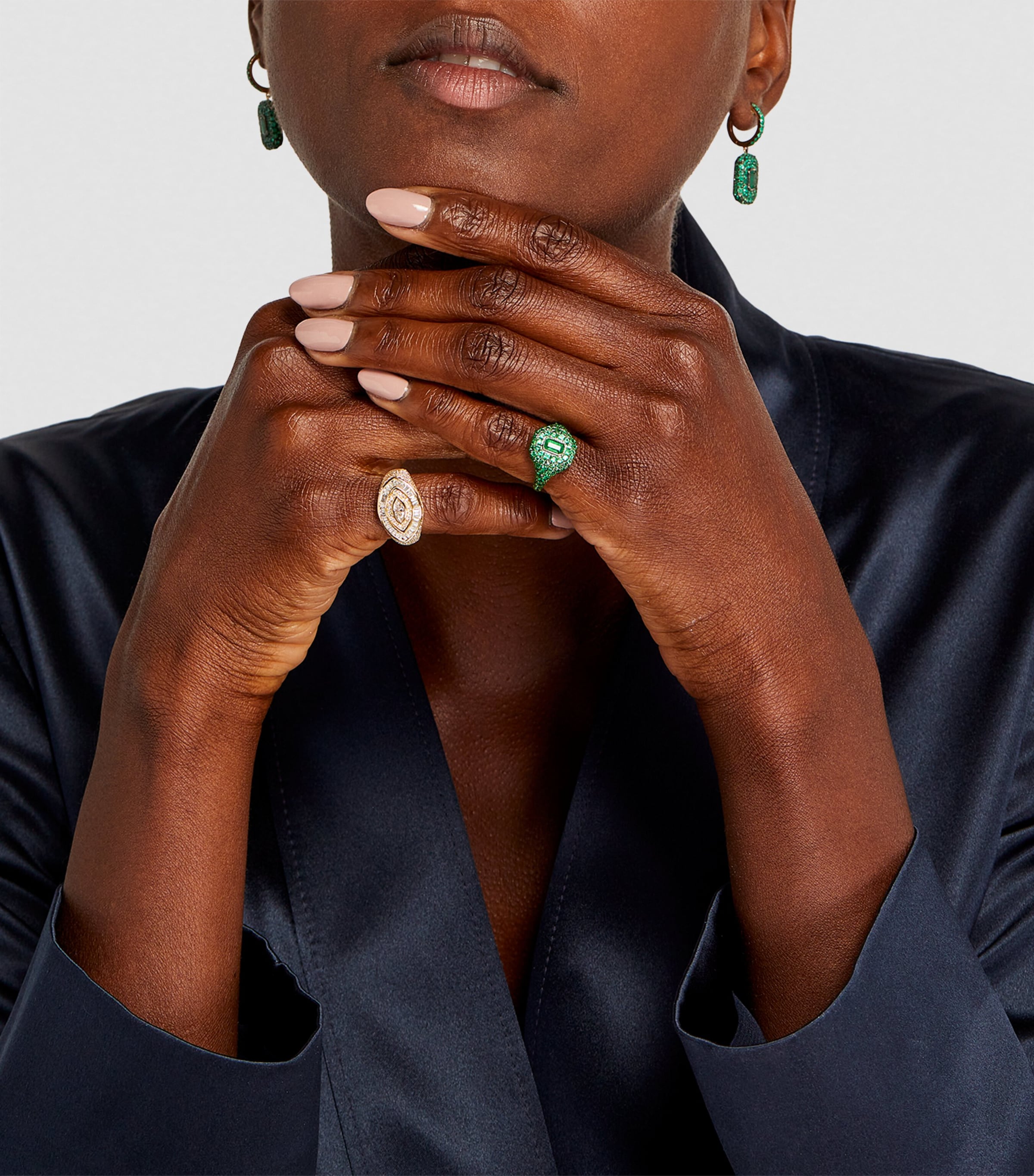 Yellow Gold and Emerald Pavé New Modern Pinky Ring YELLOW GOLD Image 4