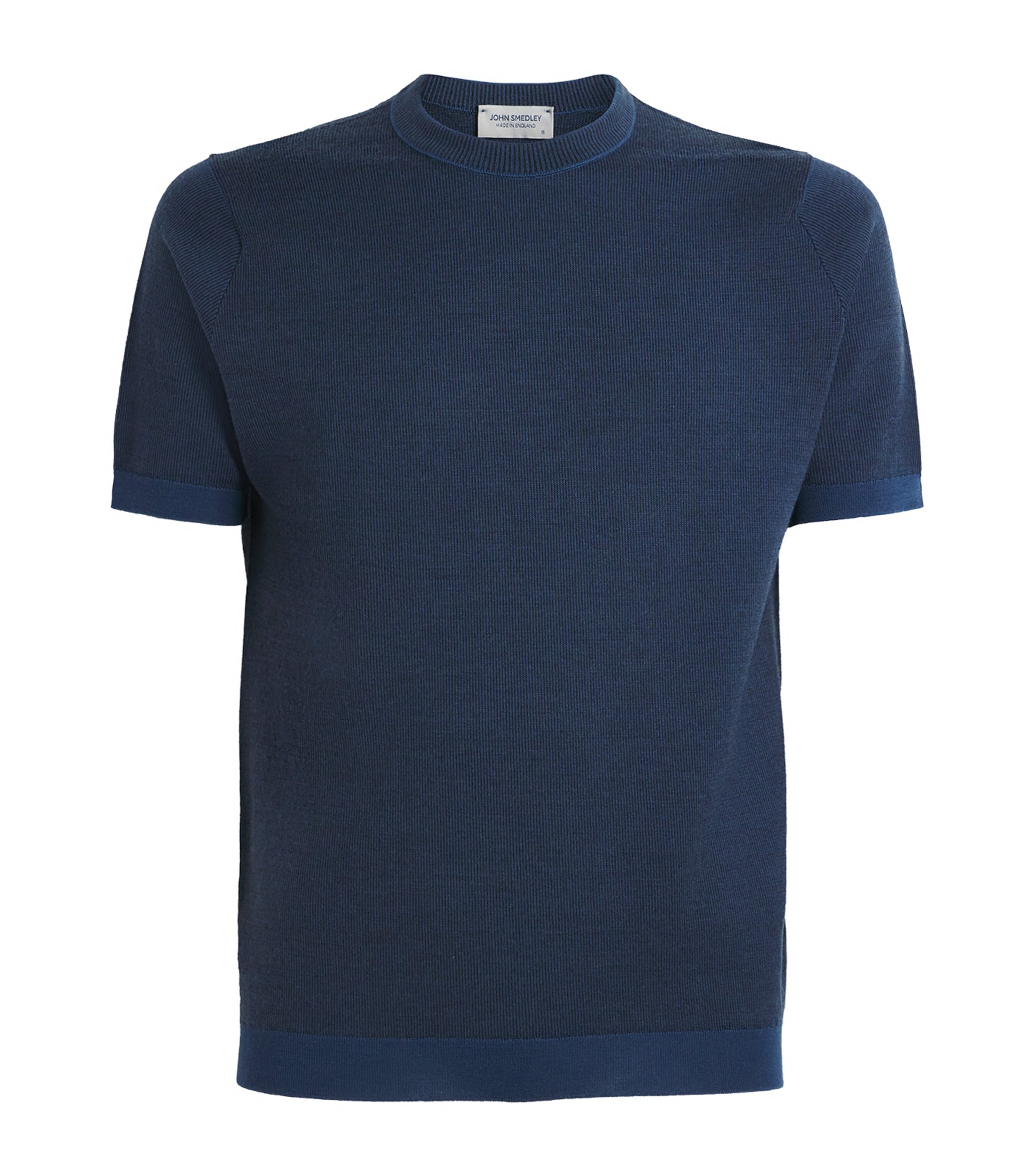 John Smedley Mens Merino Wool Roderick T-Shirt Teal Firth/hpb Image 1