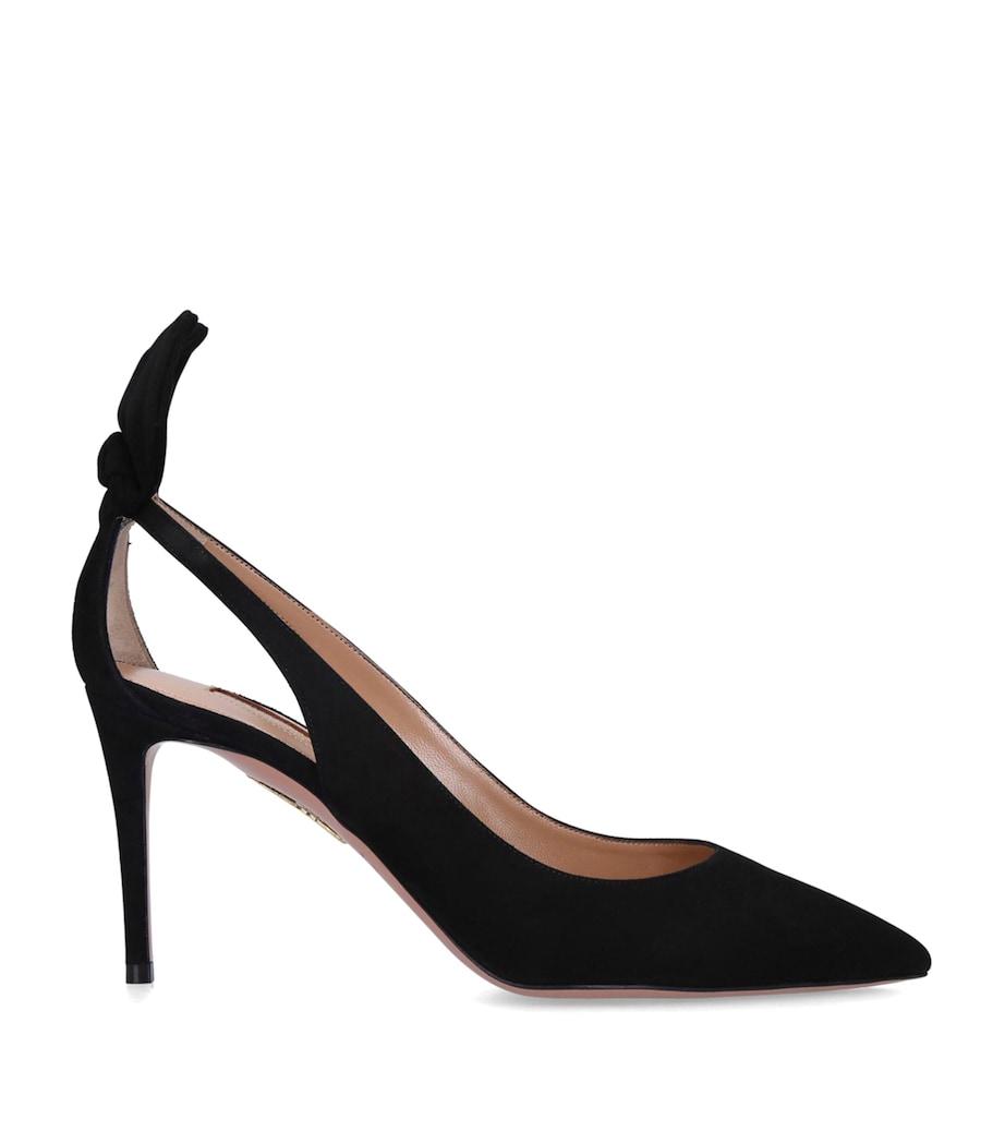 Suede Bow Tie Pumps 85 BLACK Image 3