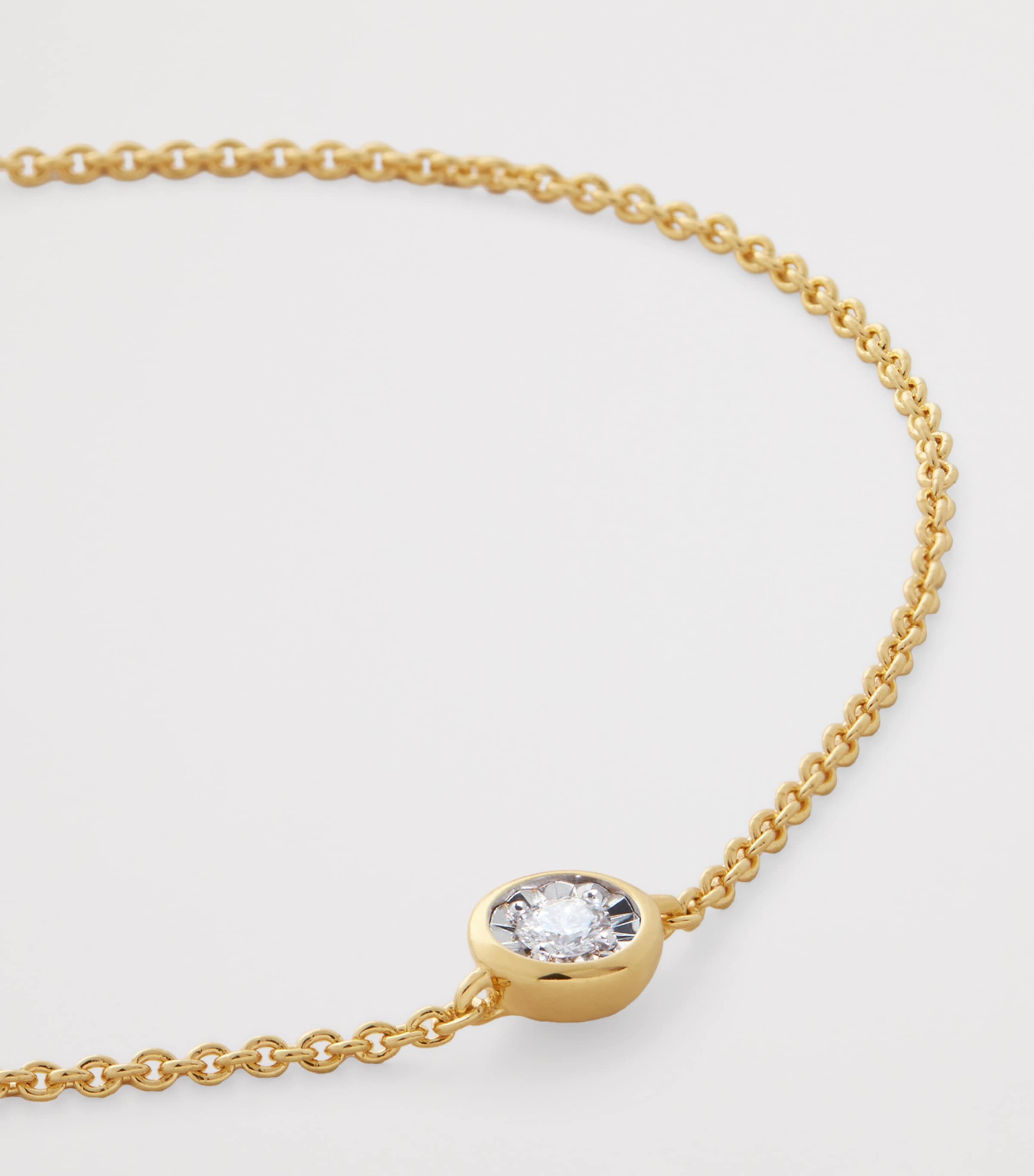 Monica Vinader Gold Vermeil and Diamond Essentials Solitaire Chain Bracelet Gold Vermeil Image 2