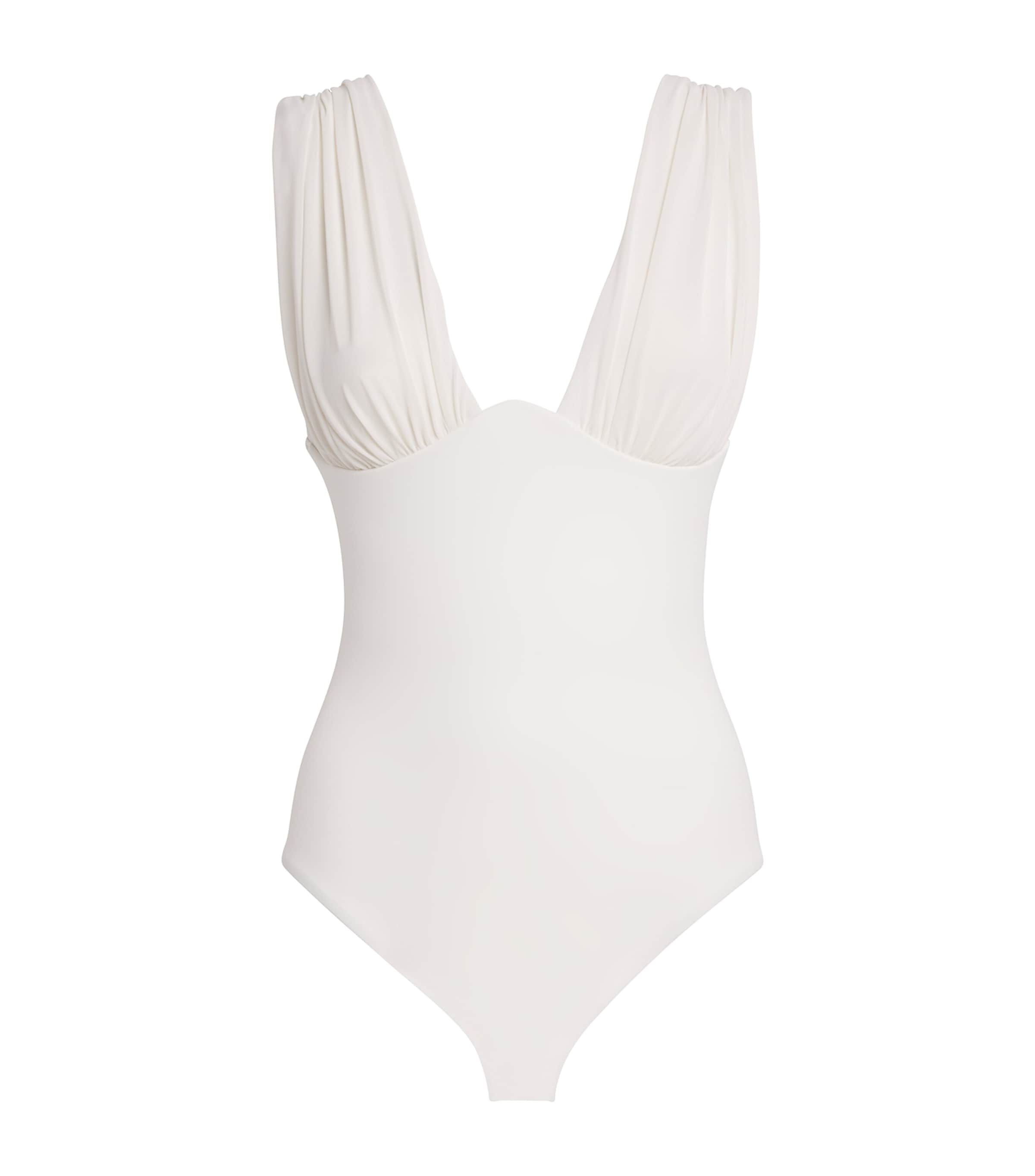Zimmermann Gathered Awaken Swimsuit In White