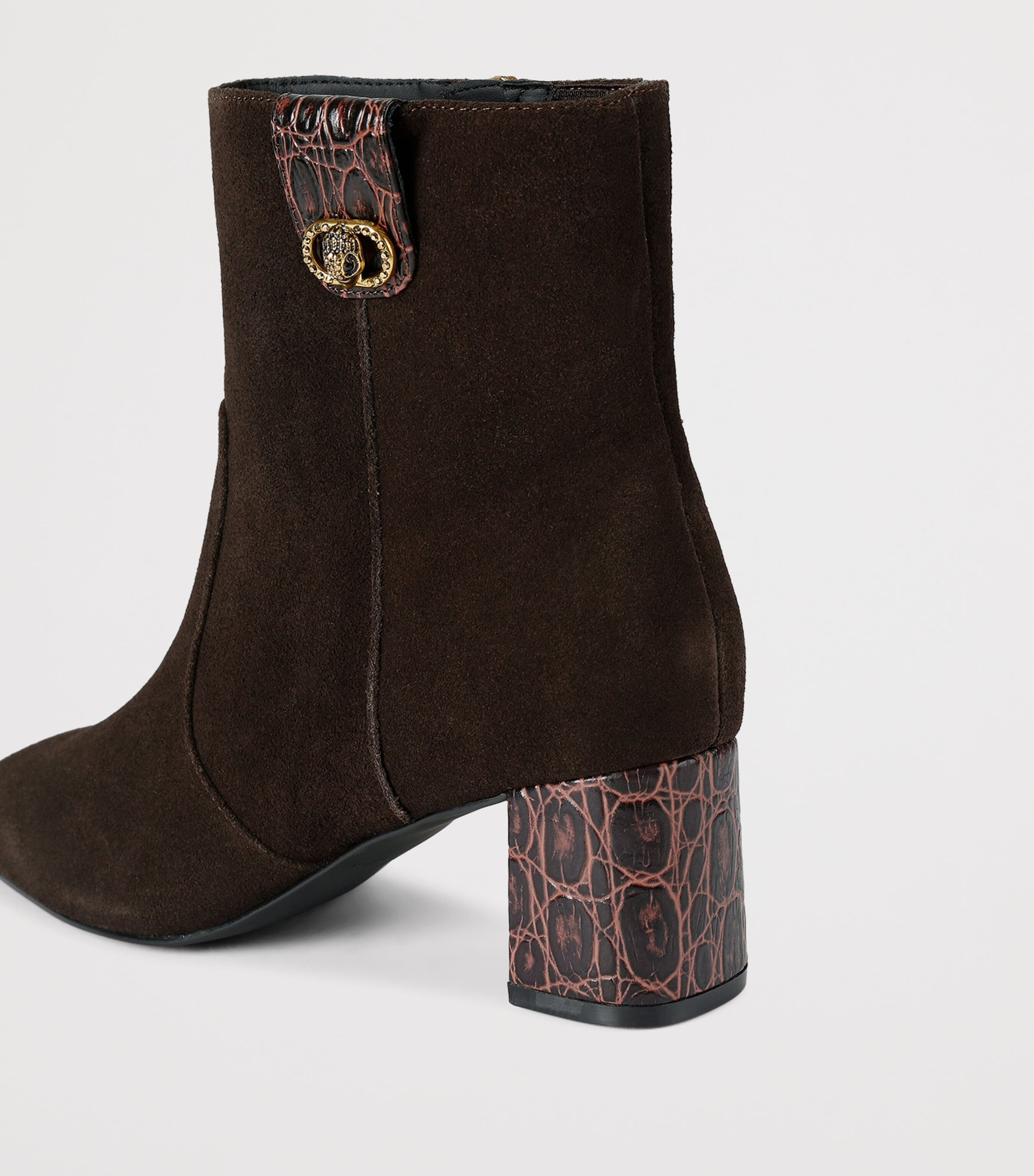 Suede Chelsea Trim Ankle Boots BROWN Image 2