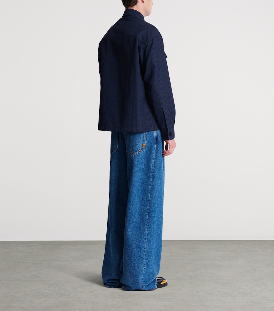 Cotton Monogram Jacquard Overshirt 6UB MARINE Image 7