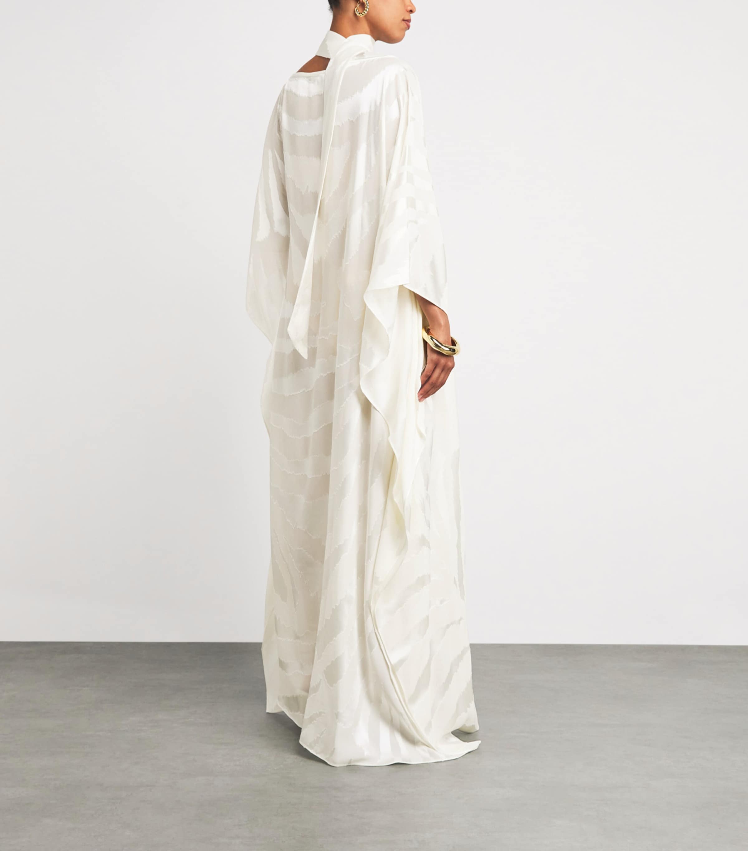 Taller Marmo Womens Asymmetric Streep Kaftan Ivory Image 4