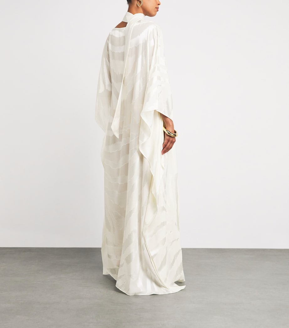 Taller Marmo Womens Asymmetric Streep Kaftan Ivory Image 4