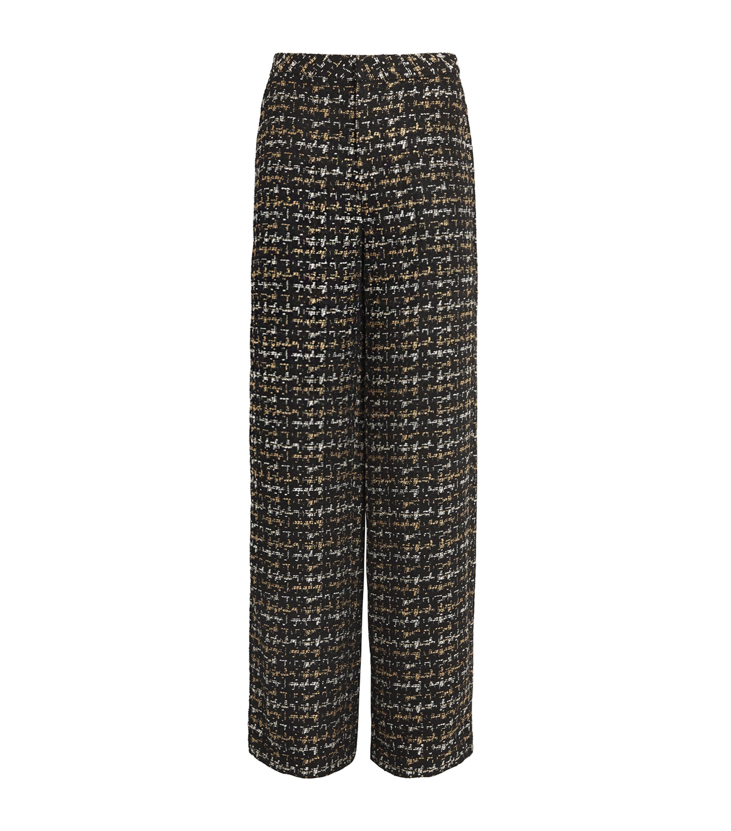 L Agence Tweed Livvy Straight Trousers In Black