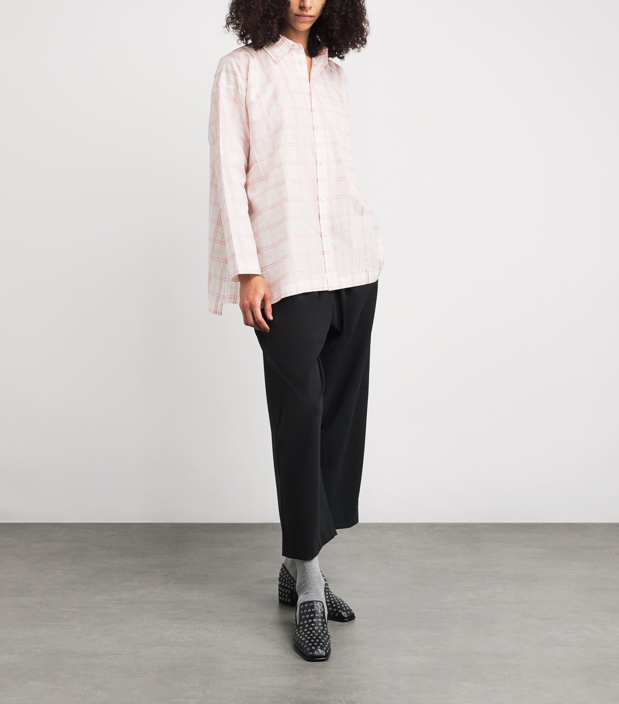 Jacquard Check Slim A-Line Shirt PNKCHK Image 2