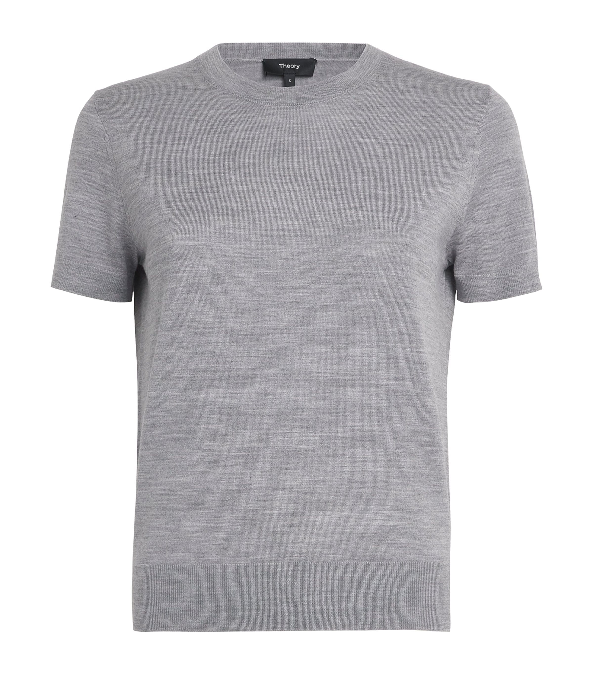 Theory Cashmere Sweater With Short Sleeves In Grey