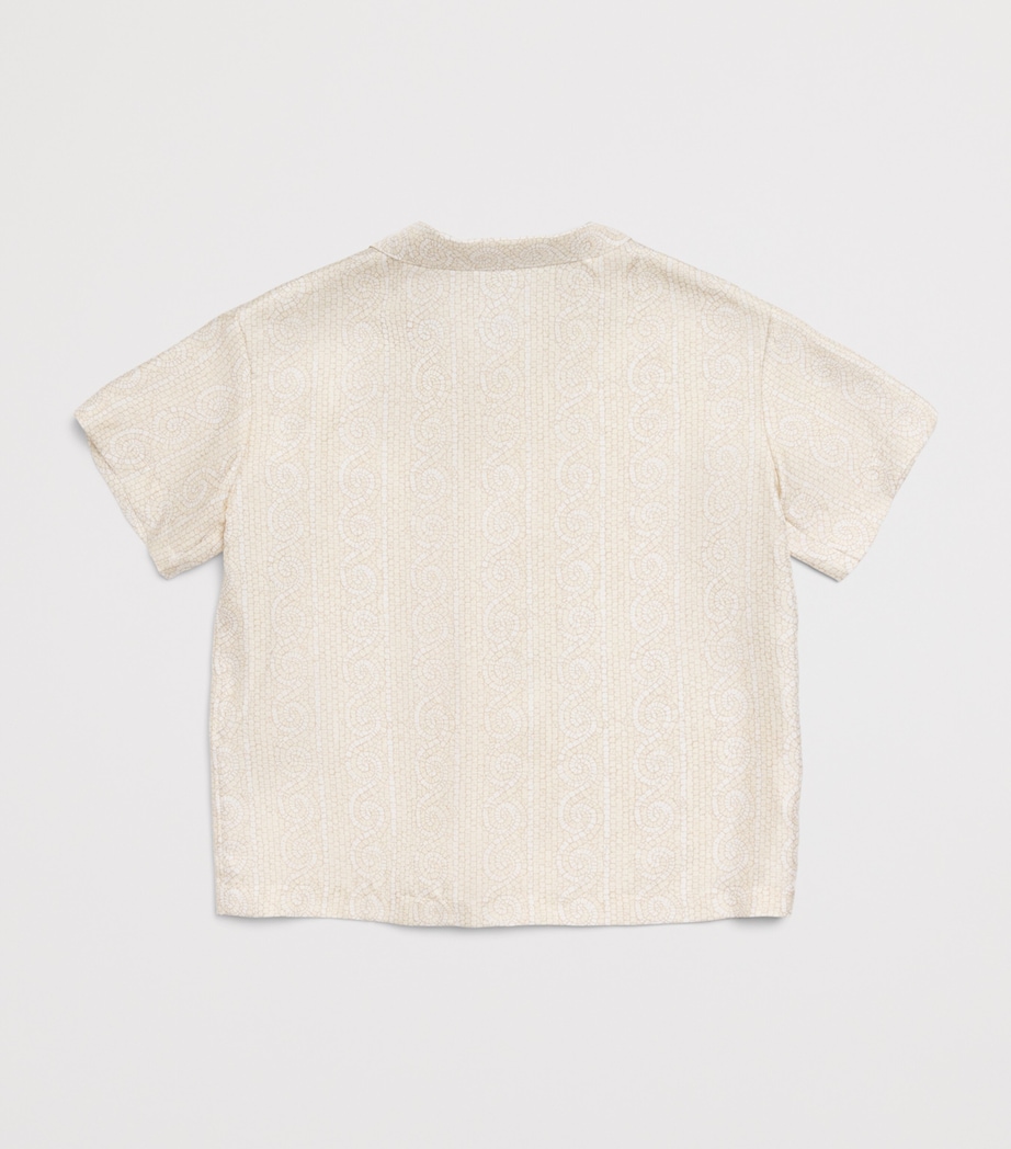 Versace Kids Silk Twill Greca Mosaic Shirt (4-14 Years) Image 2