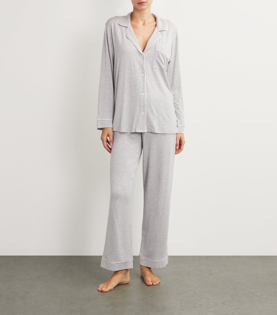 Gisele Long Piped Pyjama Set HEATHR GRY/SRBT Image 2
