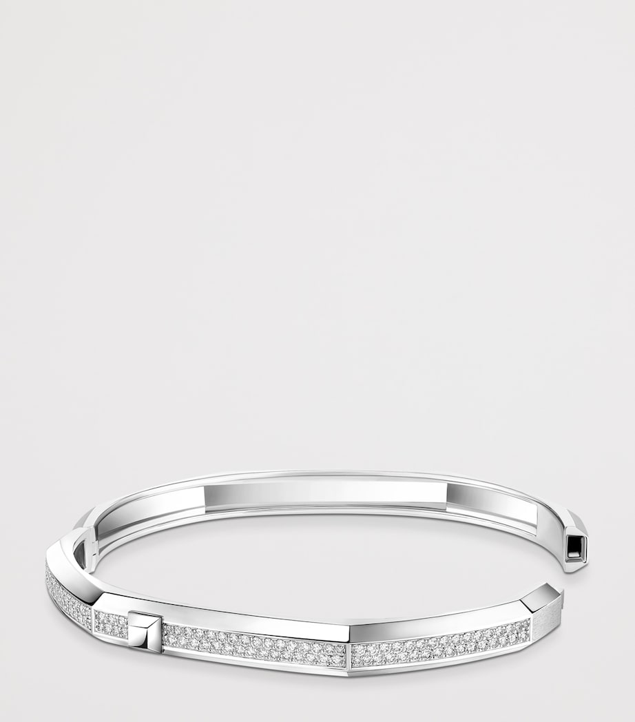 Messika Moderniste Medium White Gold and Diamond Pavé Bangle White Gold Image 2