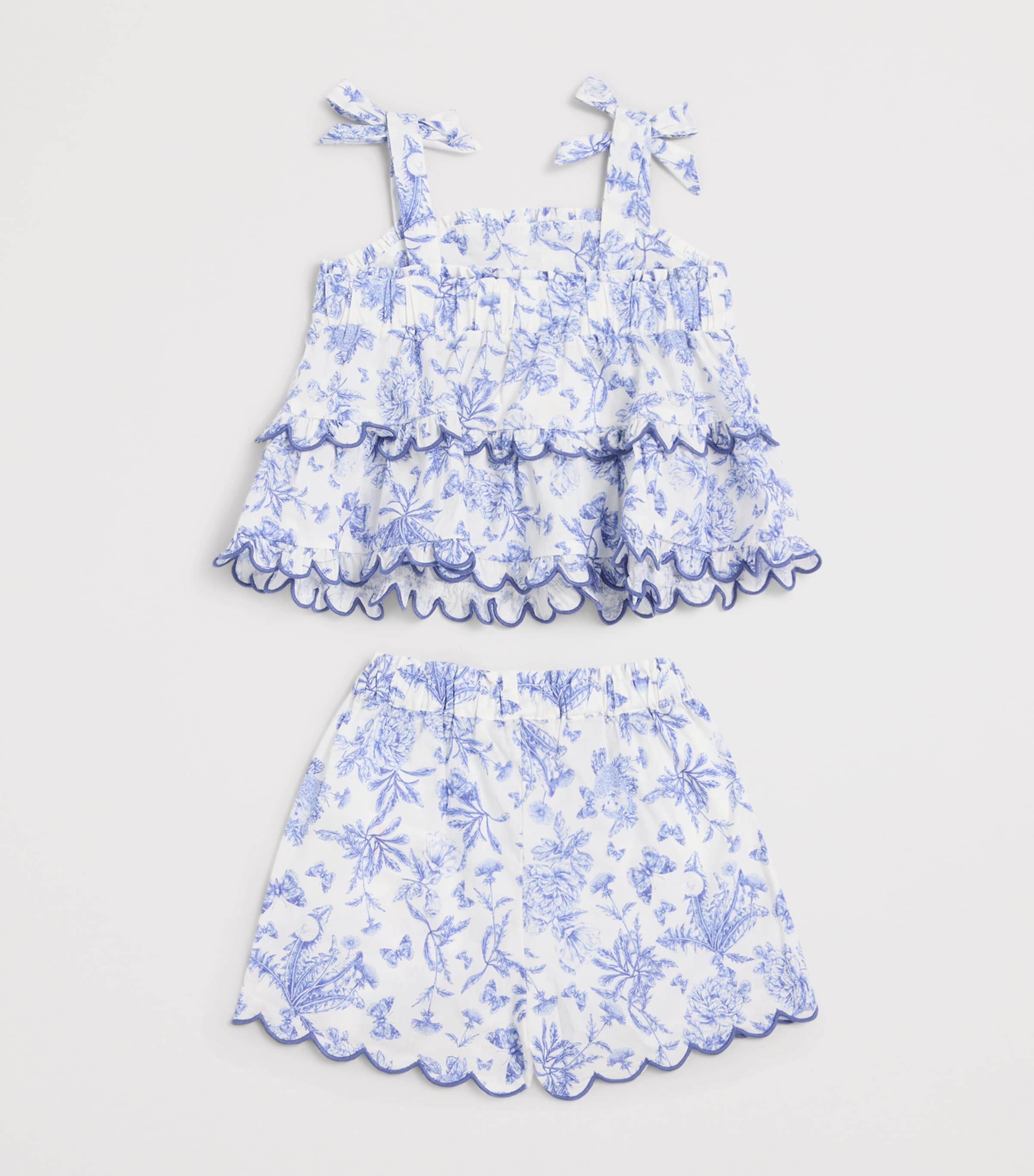 Tartine et Chocolat Cotton Printed Top and Shorts Set (2-14 Years) Bleu Electrique Image 2