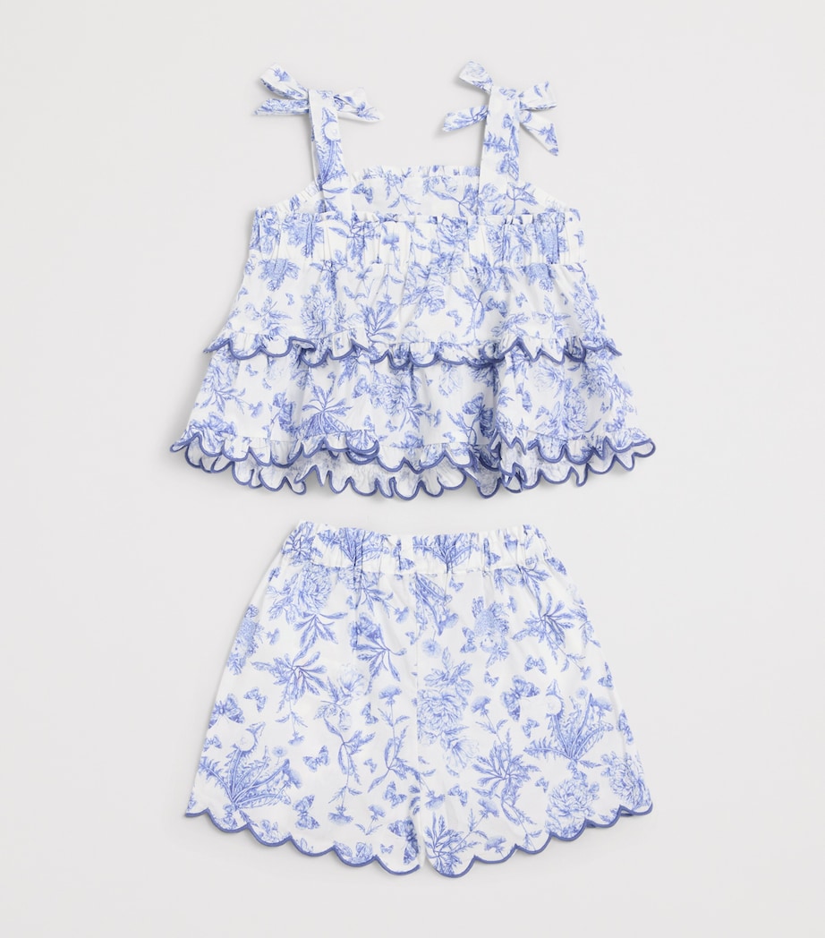 Tartine et Chocolat Cotton Printed Top and Shorts Set (2-14 Years) Bleu Electrique Image 2