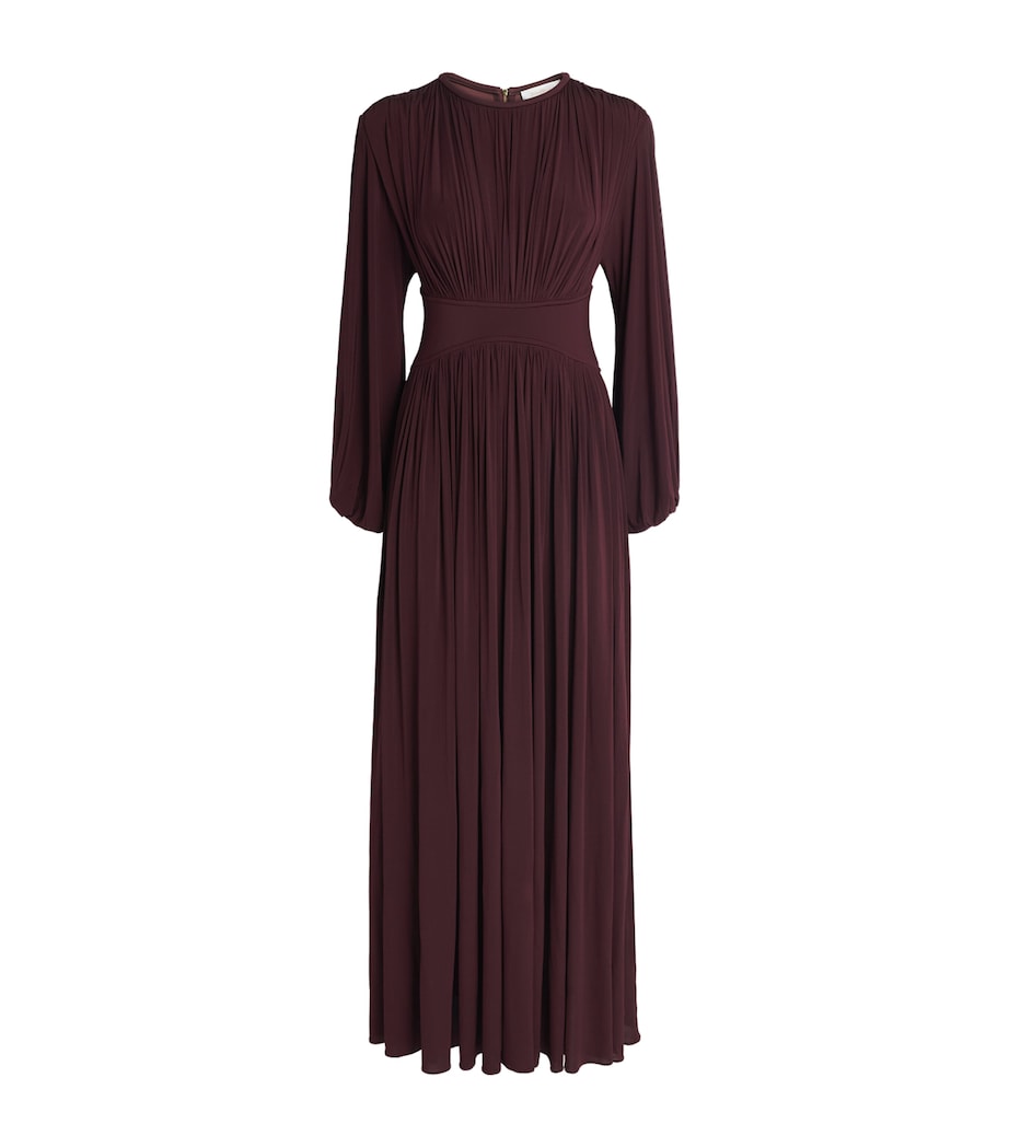 Zimmermann Womens Gathered Luna Maxi Dress Mahogany Image 1
