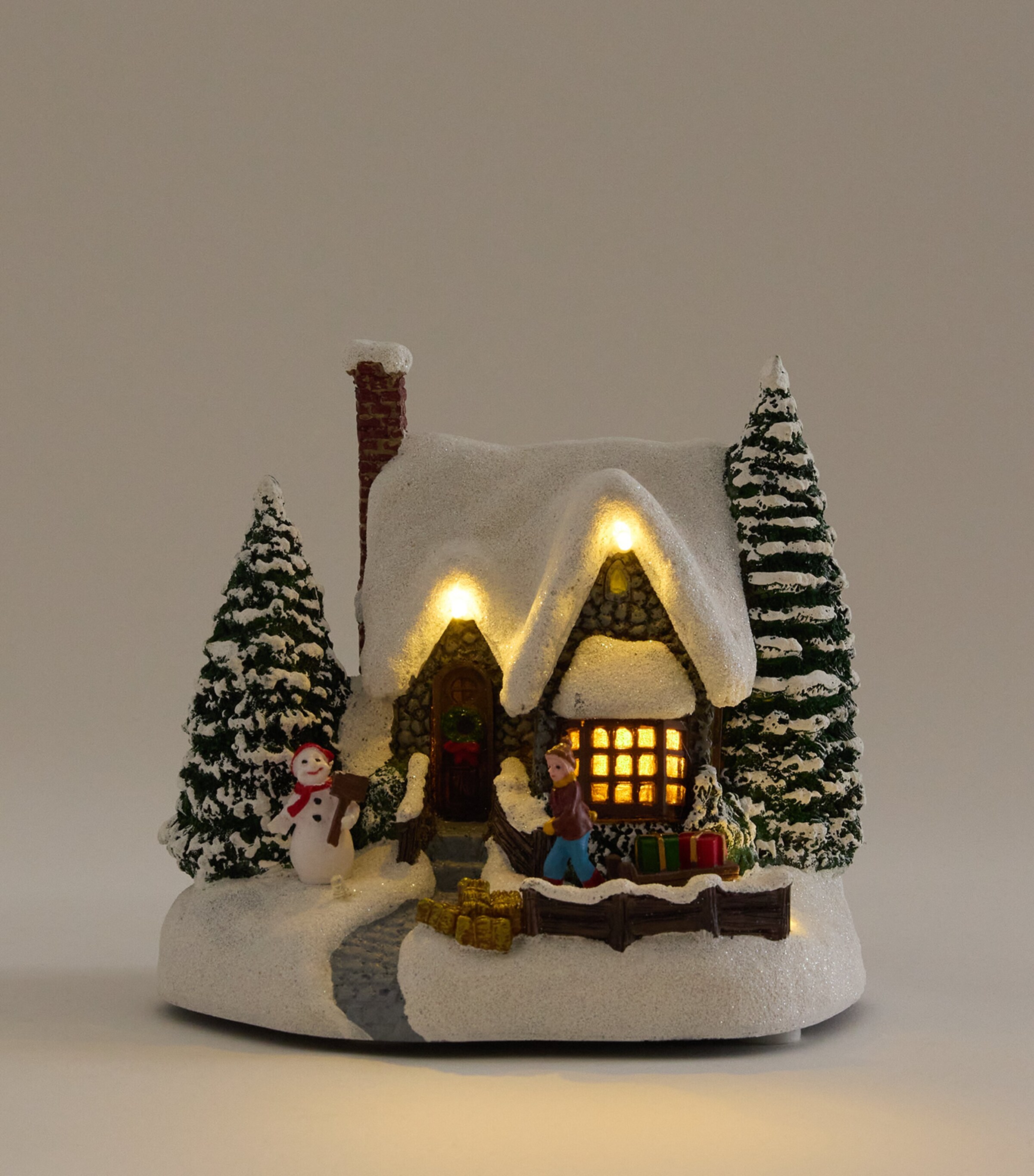 Harrods LED Wooden Cabin Ornament Warm White/multi Image 2