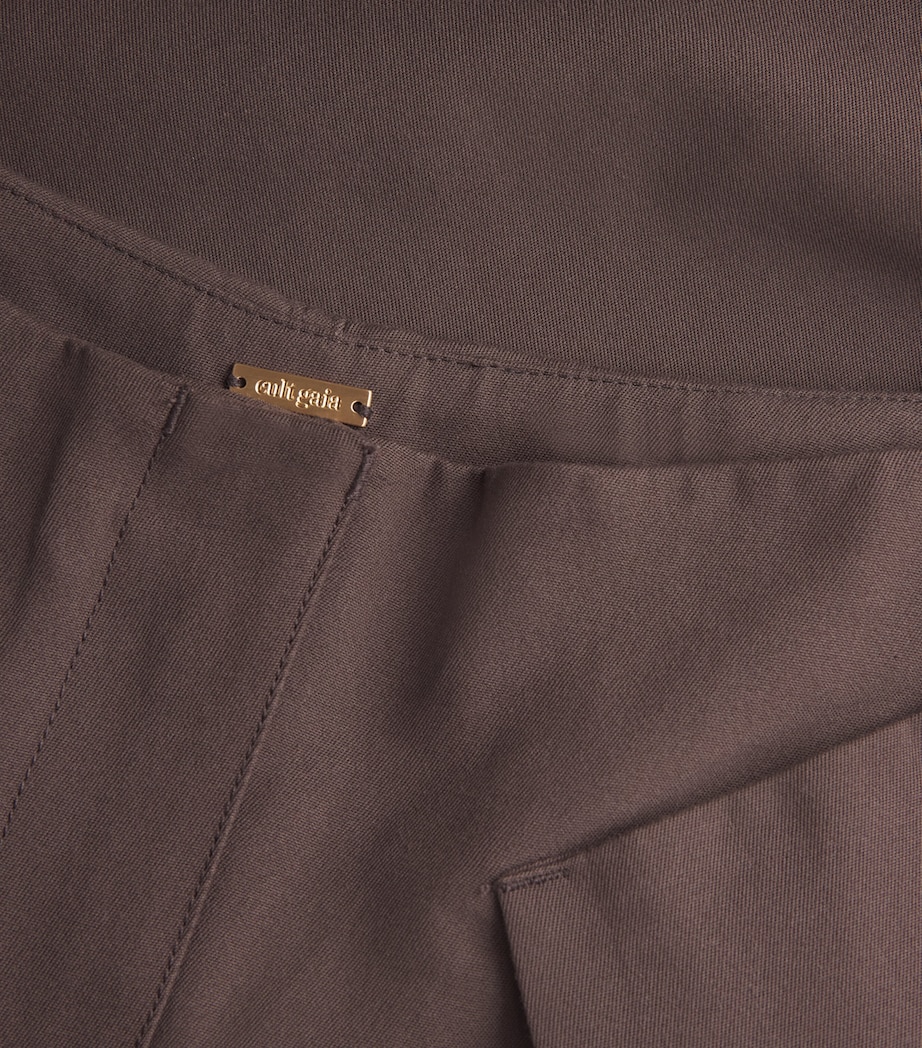 Cult Gaia Womens Pleated Arden Barrel-Leg Trousers Luwak Image 6