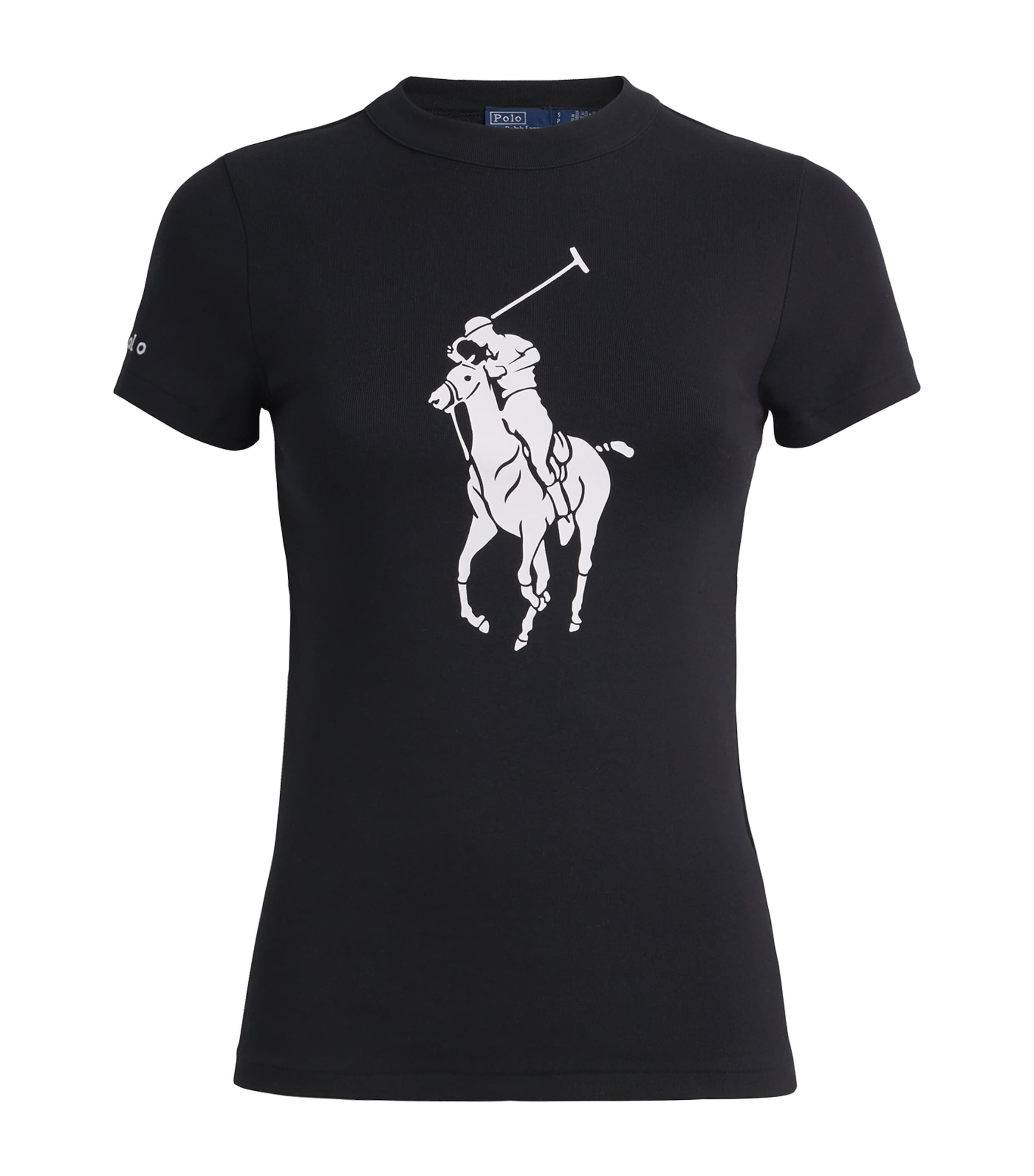 Polo Ralph Lauren Womens Cotton-Blend Polo Pony T-Shirt Polo Black Image 1