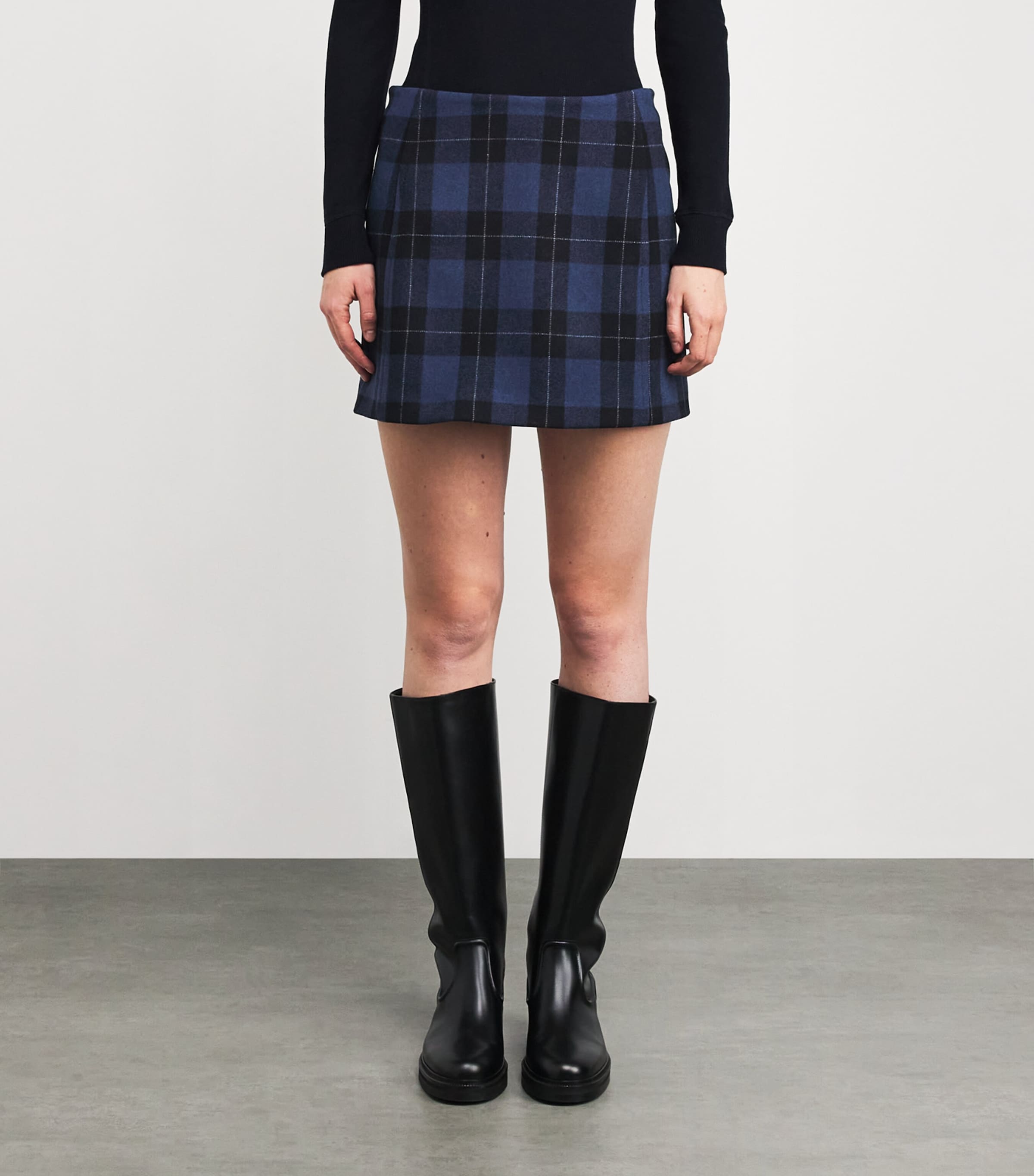 Wool-Blend Mini Skirt NAVY Image 3
