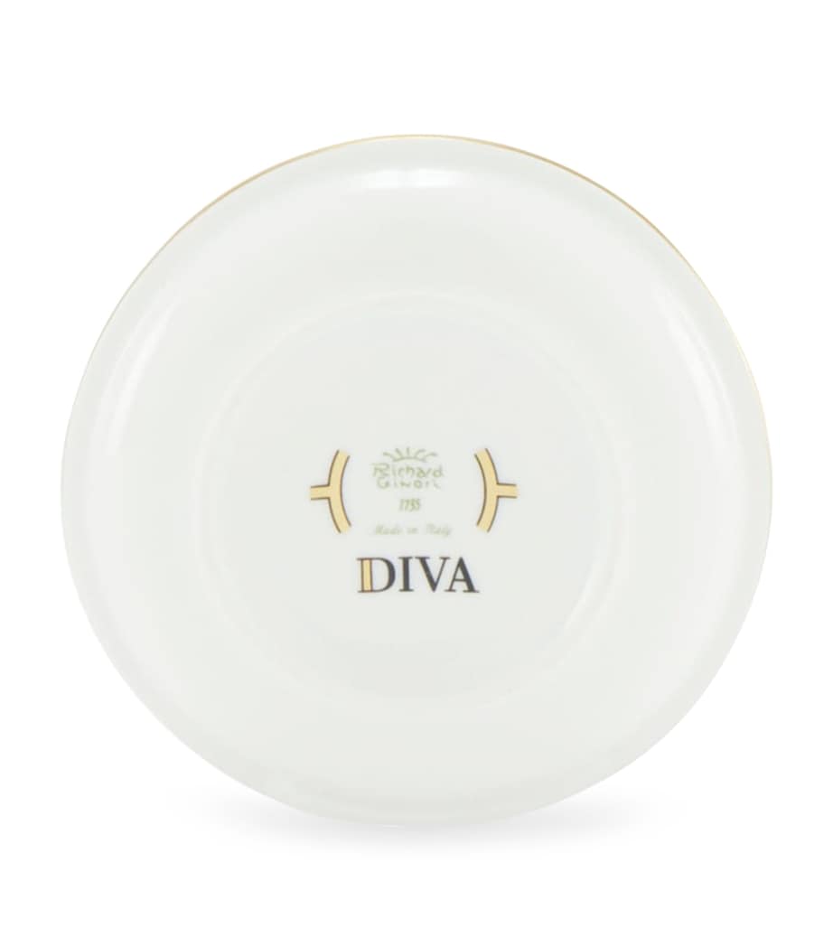 GINORI 1735 Porcelain Colonna Diva Verde Butter Dish (10cm) Image 3
